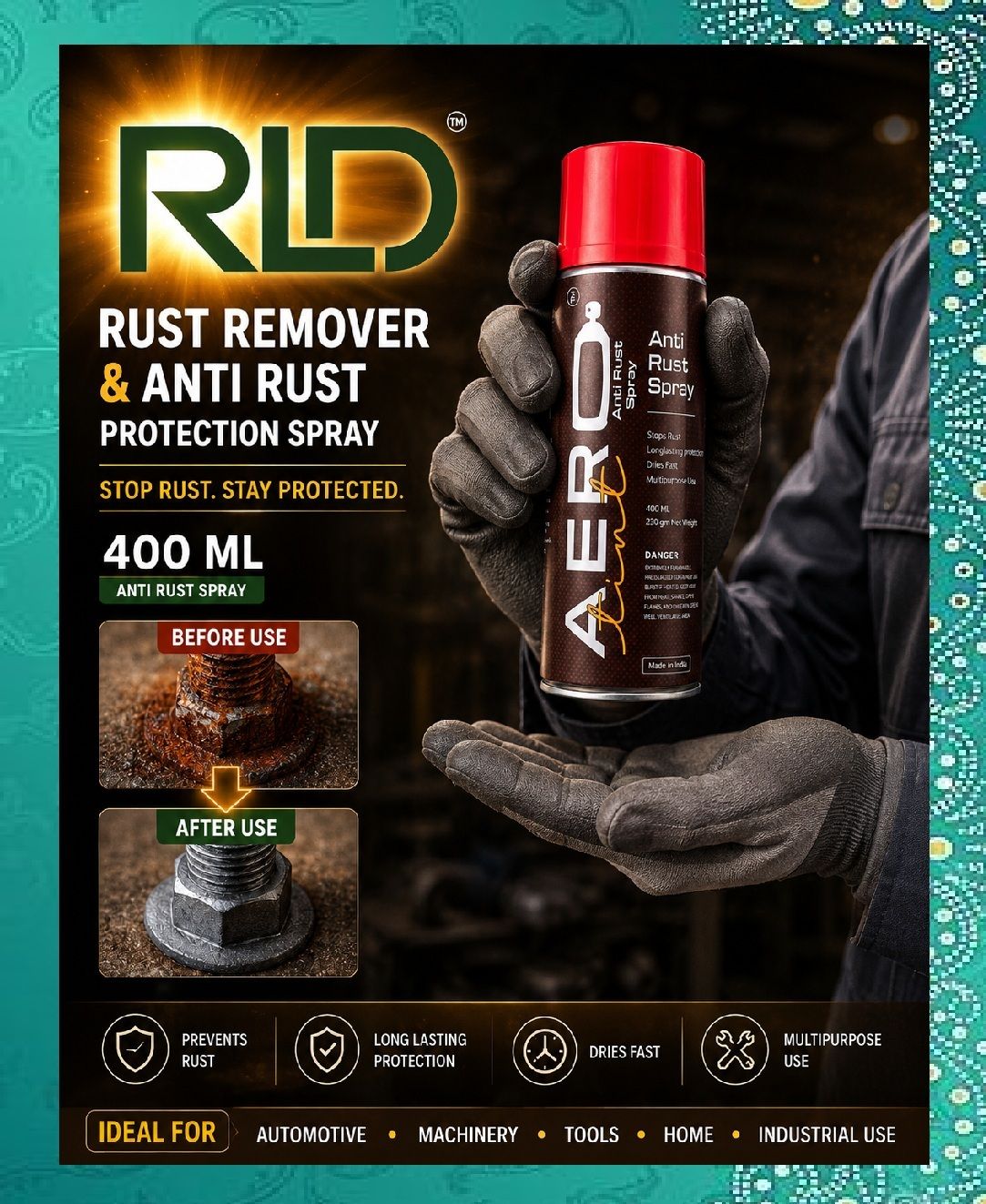 rld Anti Rust Spray | Rust Remover & Rust Protection Spray (R28*)| Rust Removal Aerosol Spray-picture-14