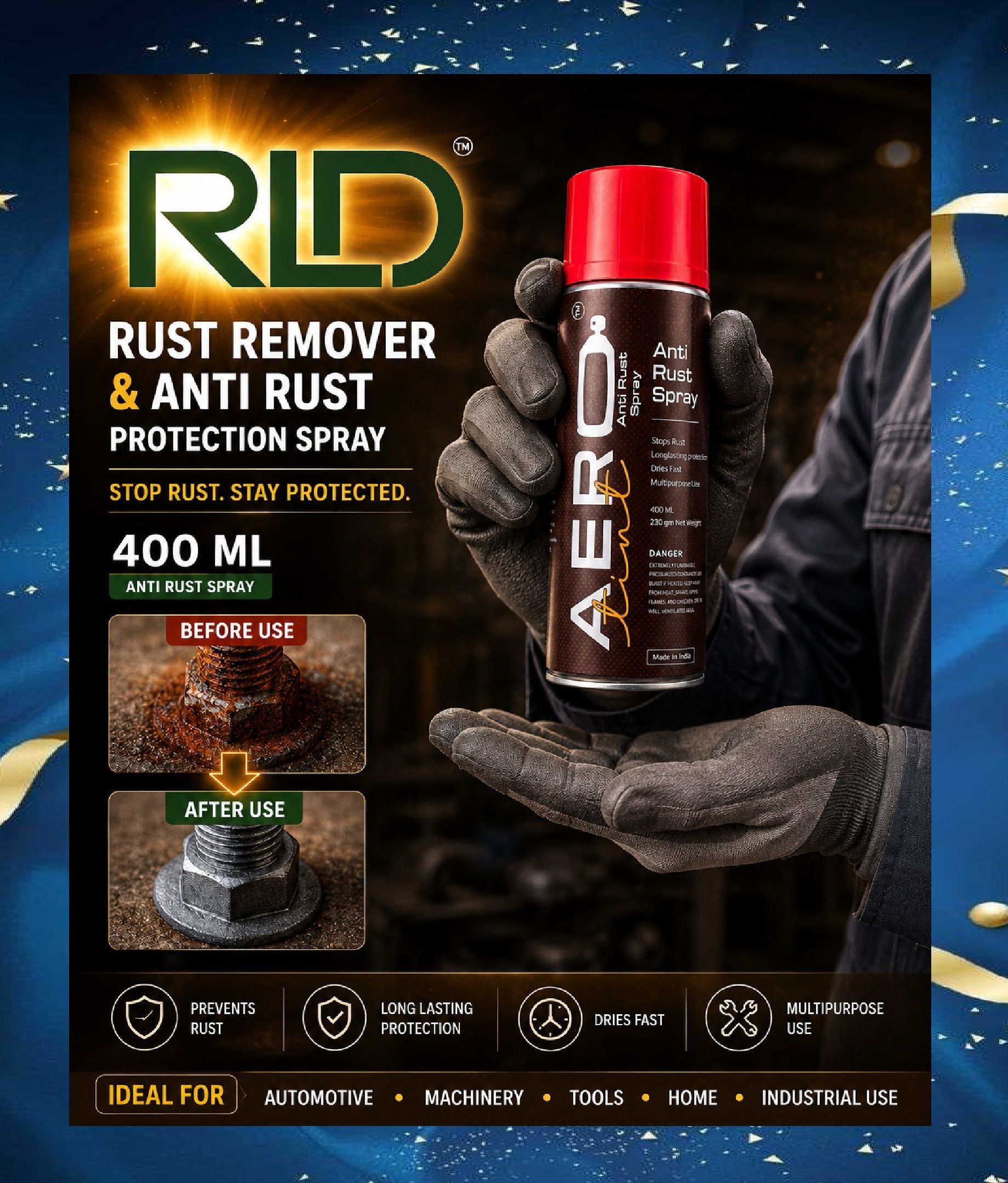 rld Anti Rust Spray | Rust Remover & Rust Protection Spray (R22*)| Rust Removal Aerosol Spray-picture-38