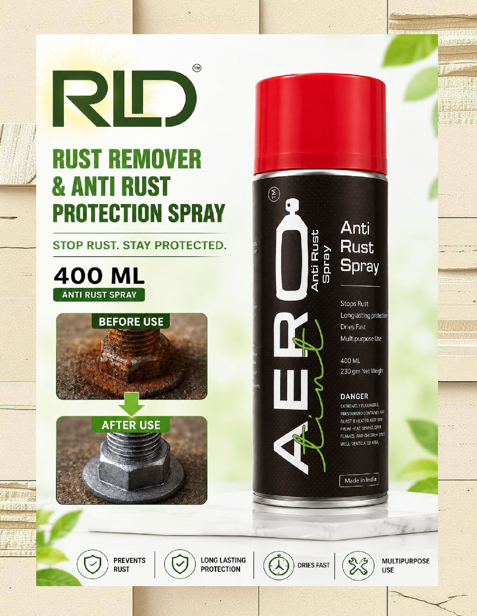 rld Anti Rust Spray | Rust Remover & Rust Protection Spray (T11*)| Rust Removal Aerosol Spray-picture-10