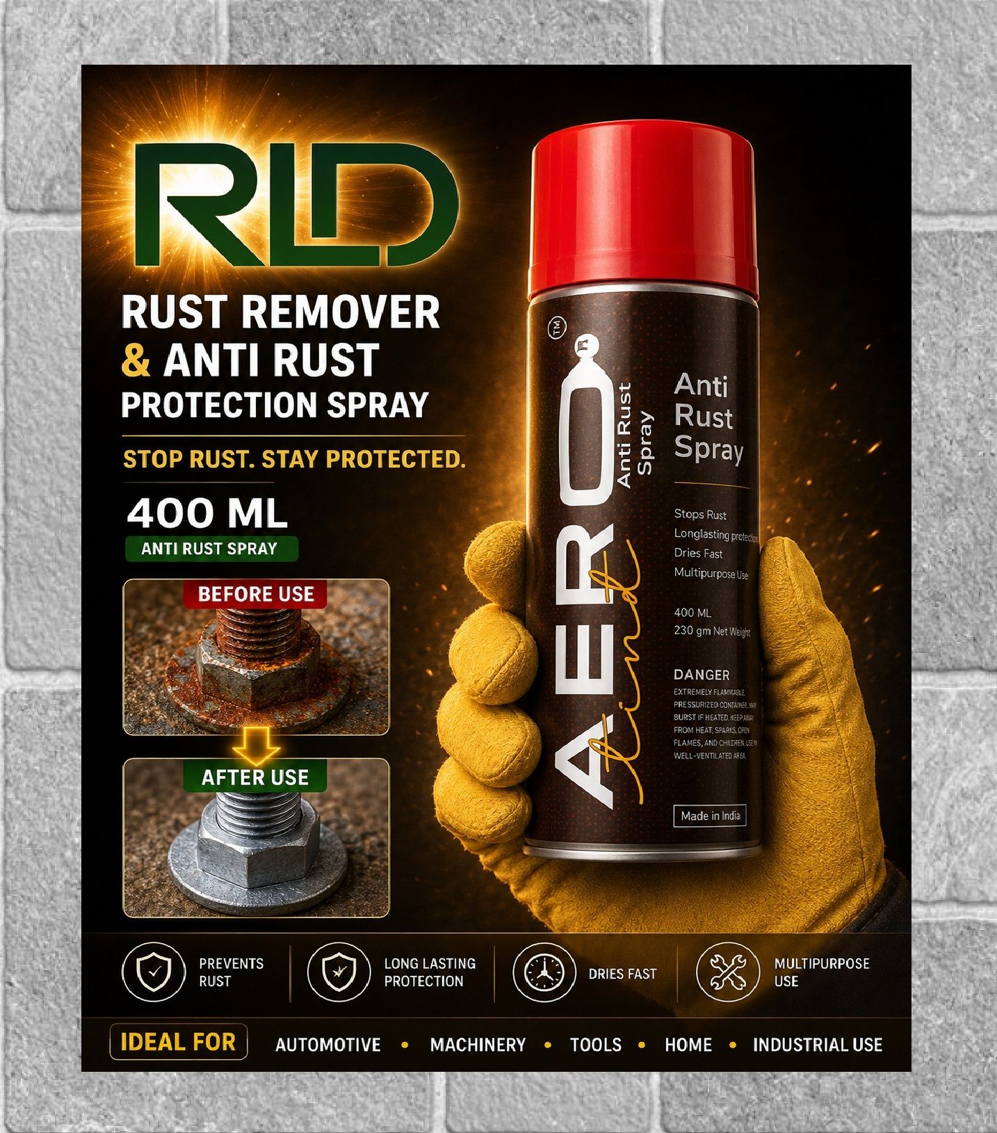 rld Anti Rust Spray | Rust Remover & Rust Protection Spray (R14*)| Rust Removal Aerosol Spray-picture-41
