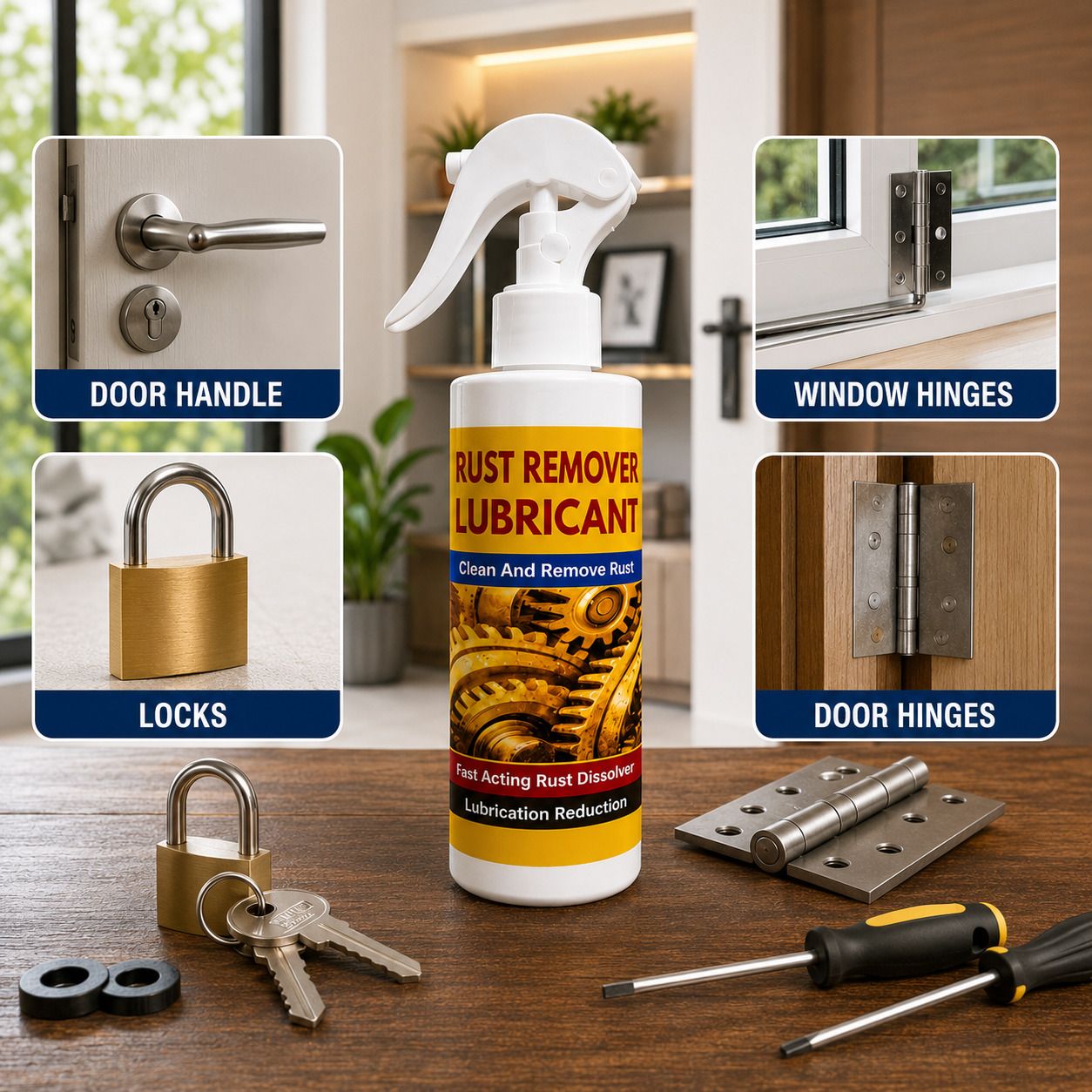zatpatzap Rust Remover Spray Metal Cleaner Corrosion Stain Penetrating Lubricant 200*1ML Rust Removal Solution with Trigger Spray-picture-46
