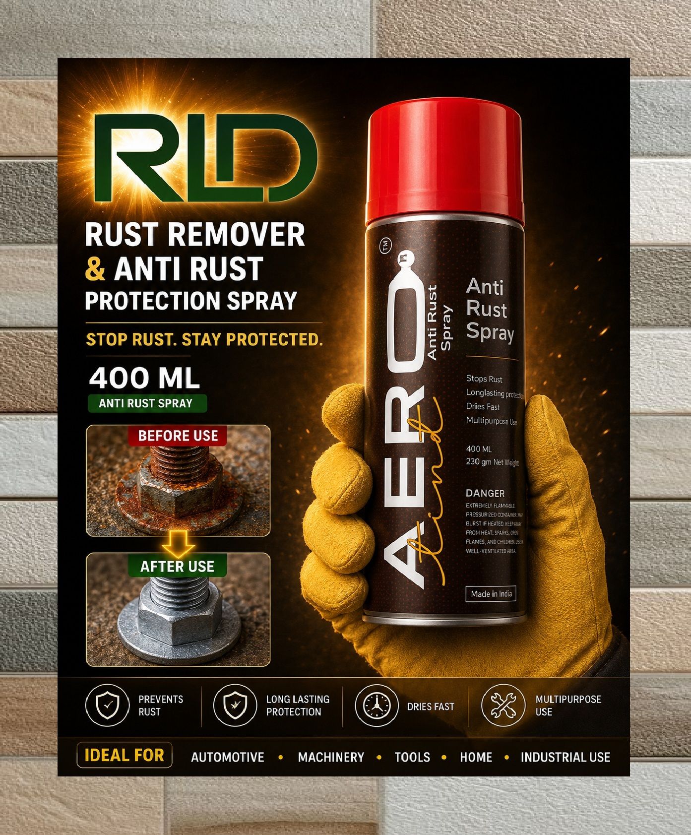 rld Anti Rust Spray | Rust Remover & Rust Protection Spray (R5*)| Rust Removal Aerosol Spray-picture-15