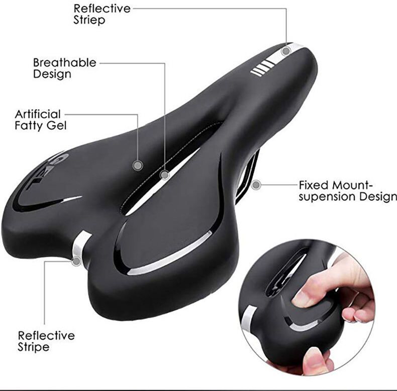 prakmo Silicone Saddle with Reflective Printing Bicycle seat for cycle Saddle-picture-26