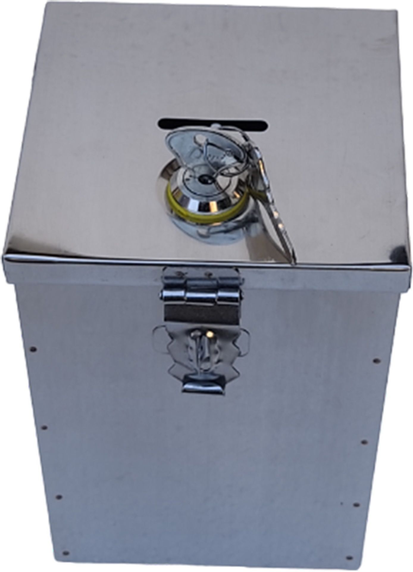 safnix Steel Coin Box Piggy Bank Gullak Donation Box with pre fited Lock Size-7 Inch Safe Locker-picture-12