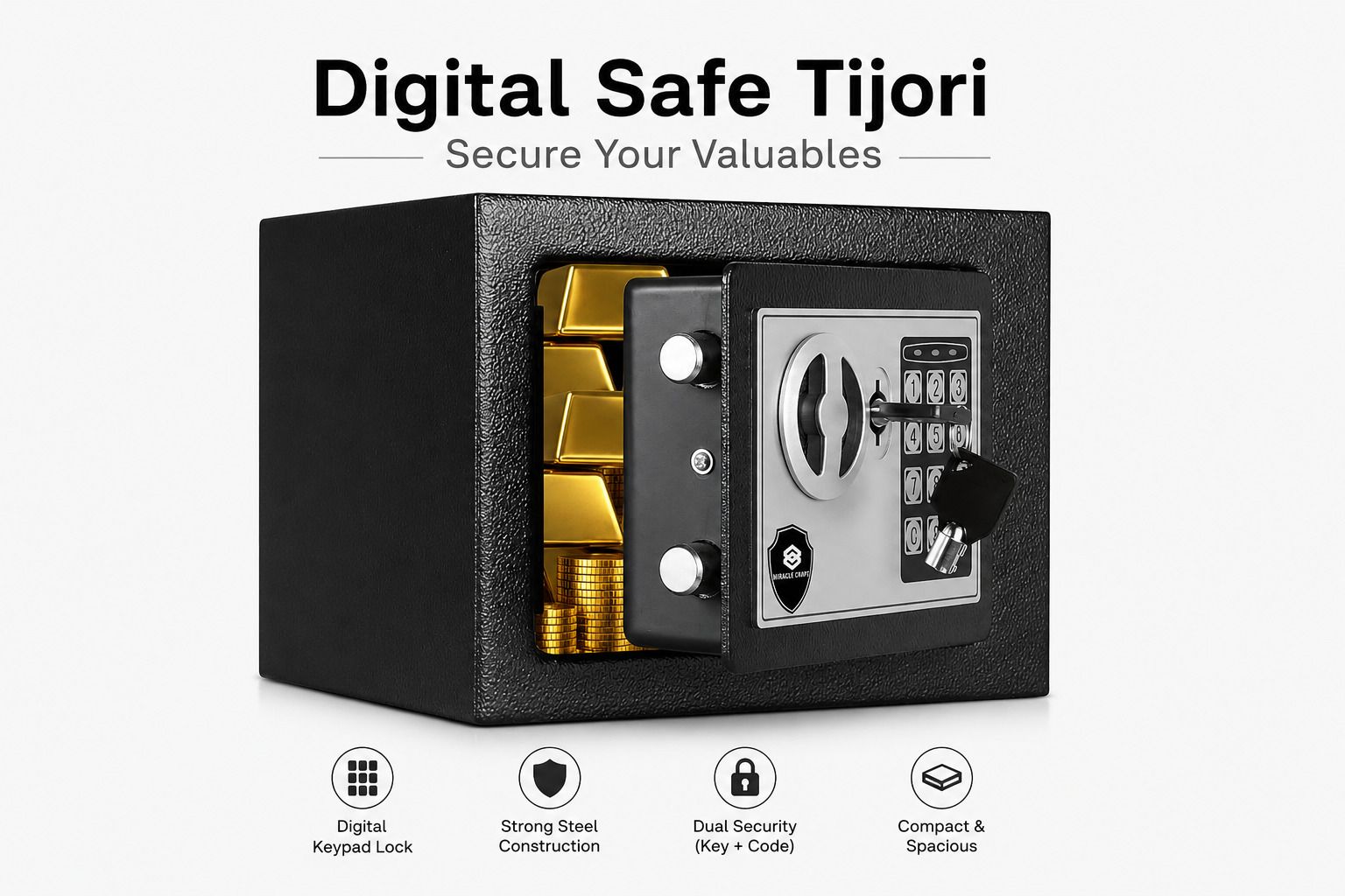 crowns Digital Tijori Electronic Safe Locker with Dual Lock Safe Locker-picture-26