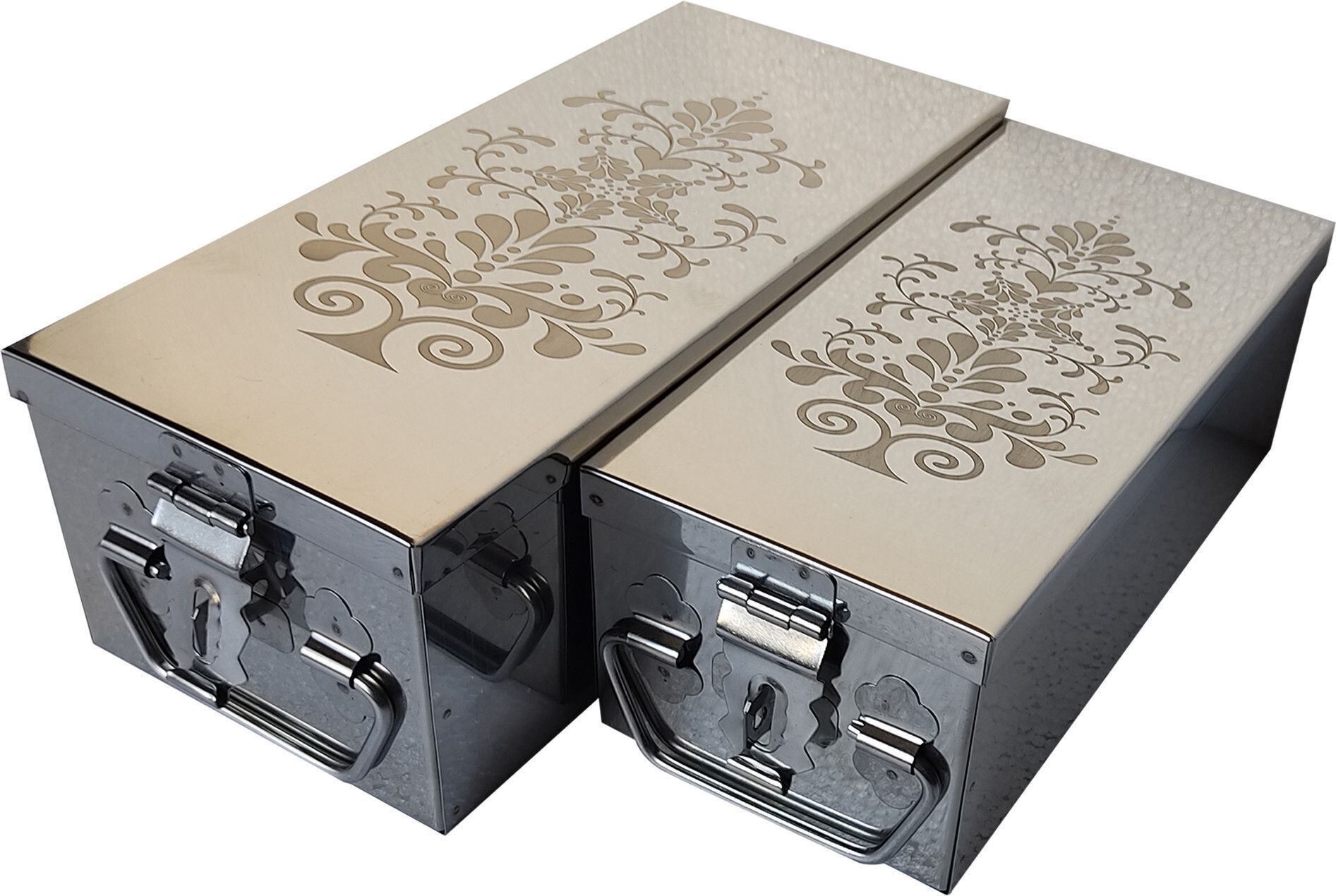 SS Jewelry Cash Safe Bank Locker Storage Box-8,10 inch With Laser Design Safe Locker-image-22