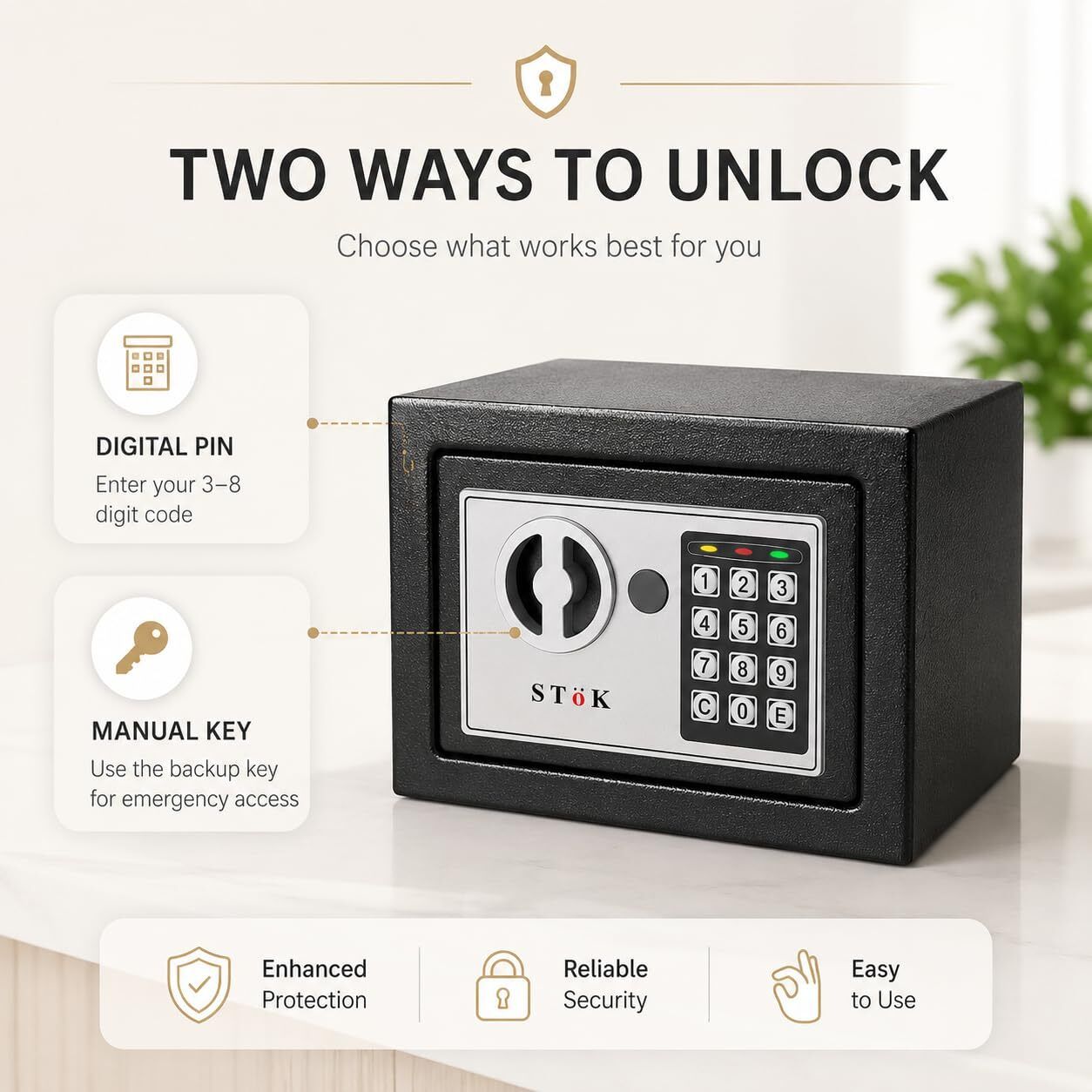 d+one Digital Safe Locker Electronic Password Lock for Cash, Jewellery Safe Locker-picture-22