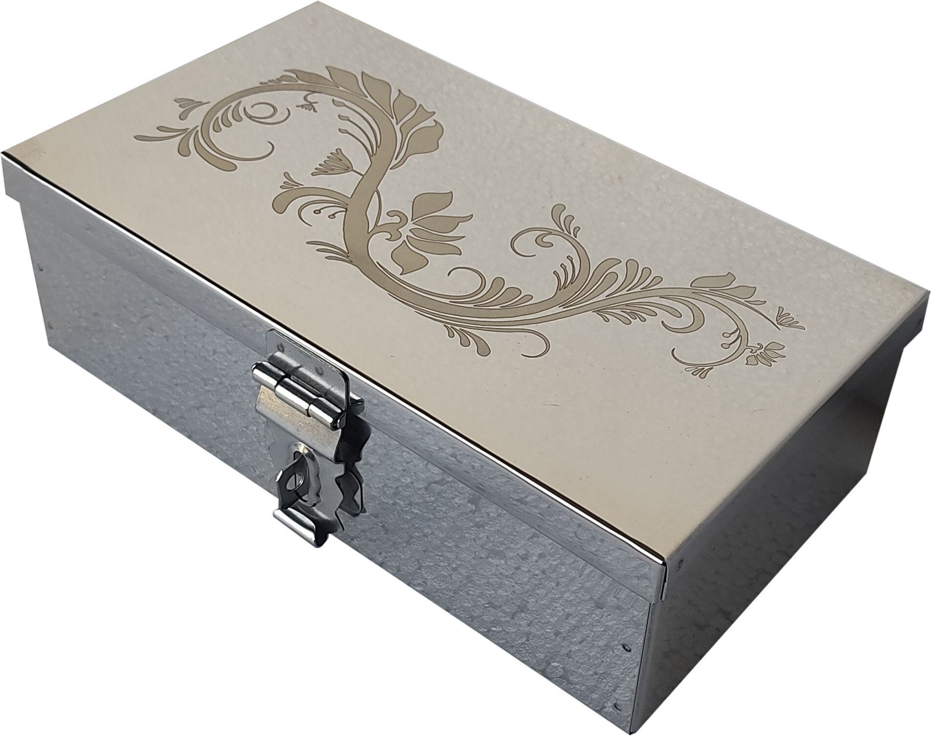 safnix SS storage, Pooja Peti, Cash Box,Safe Locker Box 8 inch, With Laser Design Safe Locker-picture-28
