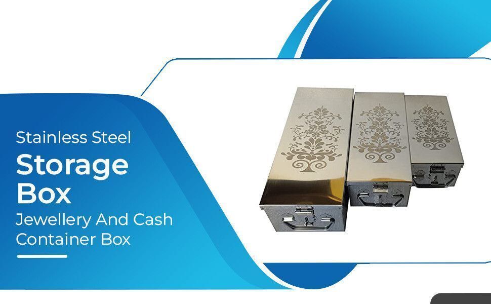 safnix Steel Locker Boxes,Cheque book Box, Jewelry Boxes, Cash Box, 3pc set Safe Locker-picture-16