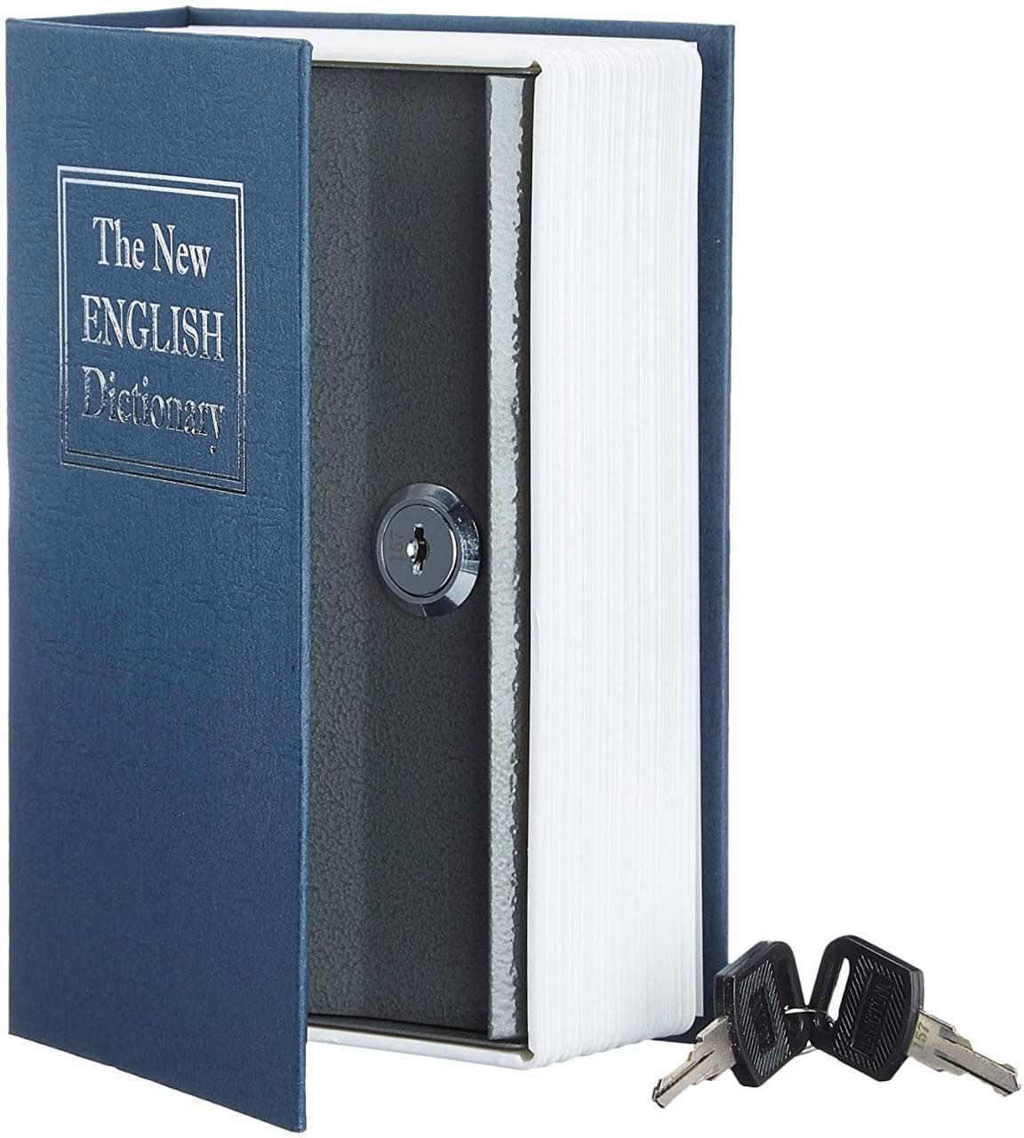 Small Book Safe Key Locker Book Dictionary Design Secret Storage Box for Home Safe Locker-image-2