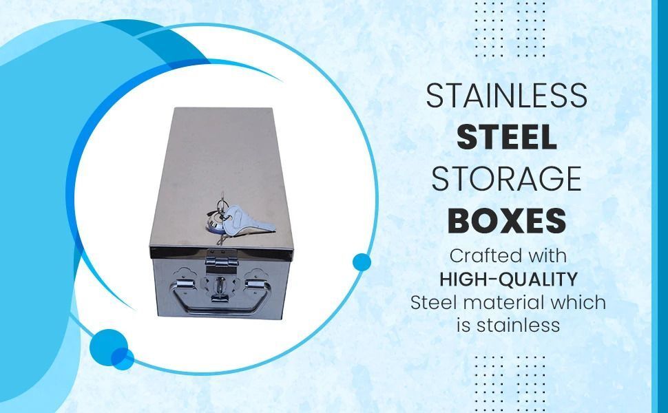 stainless steel safe locker boxes,jewellery boxes-8 inch. with pri fitted lock. safe locker