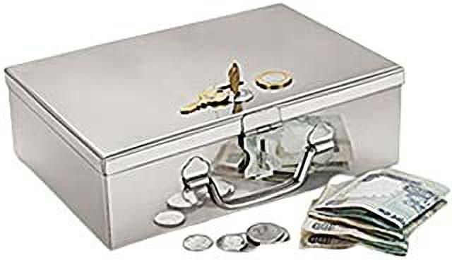 safnix Stainless Steel Cash Coin Jewellery Storage Boxes Pre-Fitted Lock Size- 8 Inch Safe Locker-picture-23