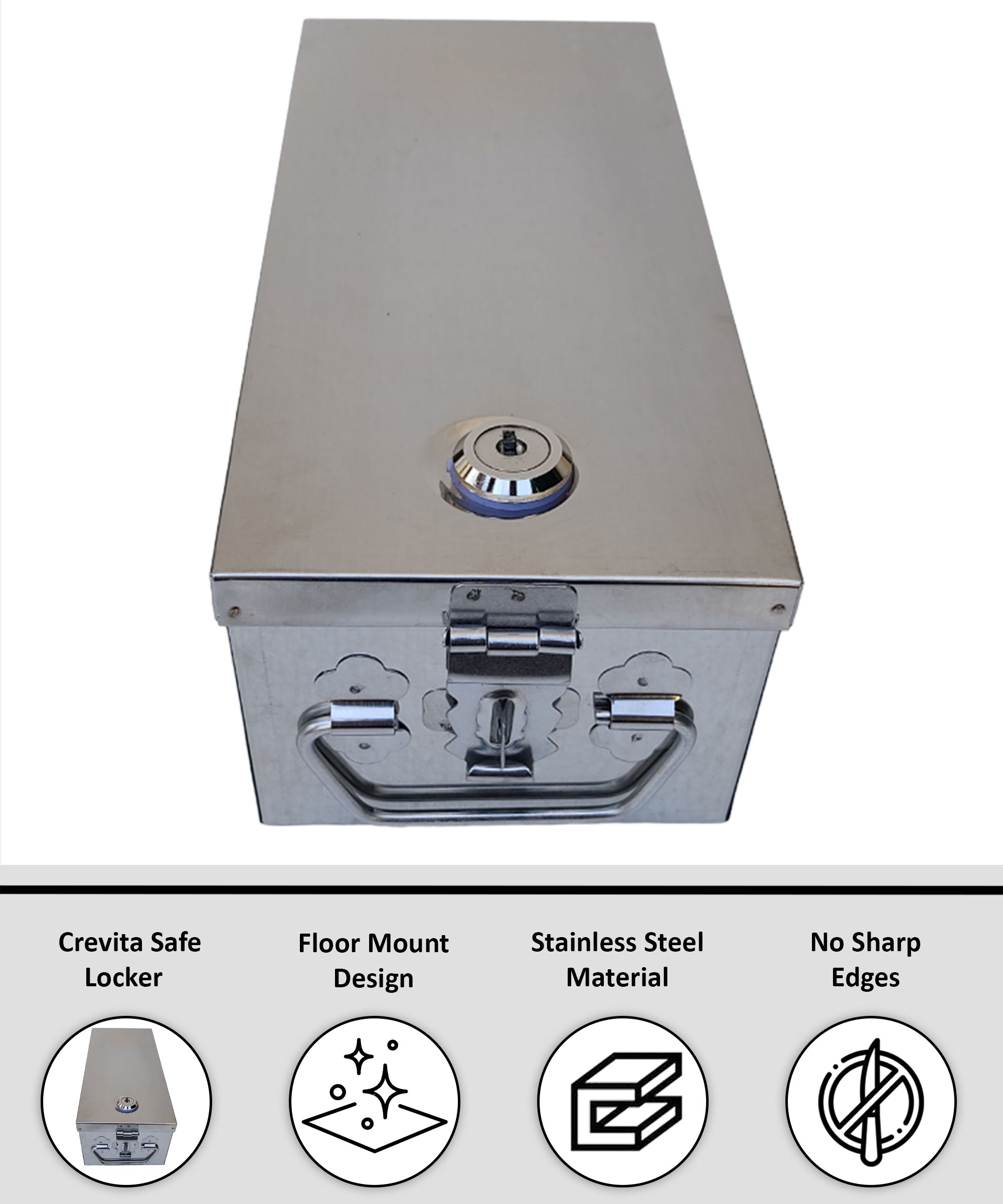 Stainless Steel Locker Boxes,Jewellery Boxes, Check book Box 8 Inch Coin Bank-image-15