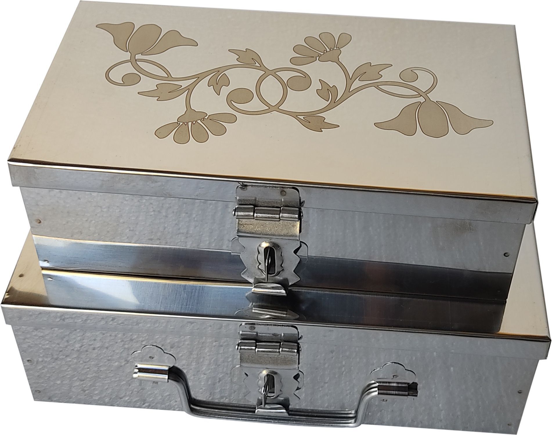 safnix Storage Boxes,Cash, Pooja Peti Safe Locker Box- 8 & 9 inch (Laser Print Design) Safe Locker-picture-33