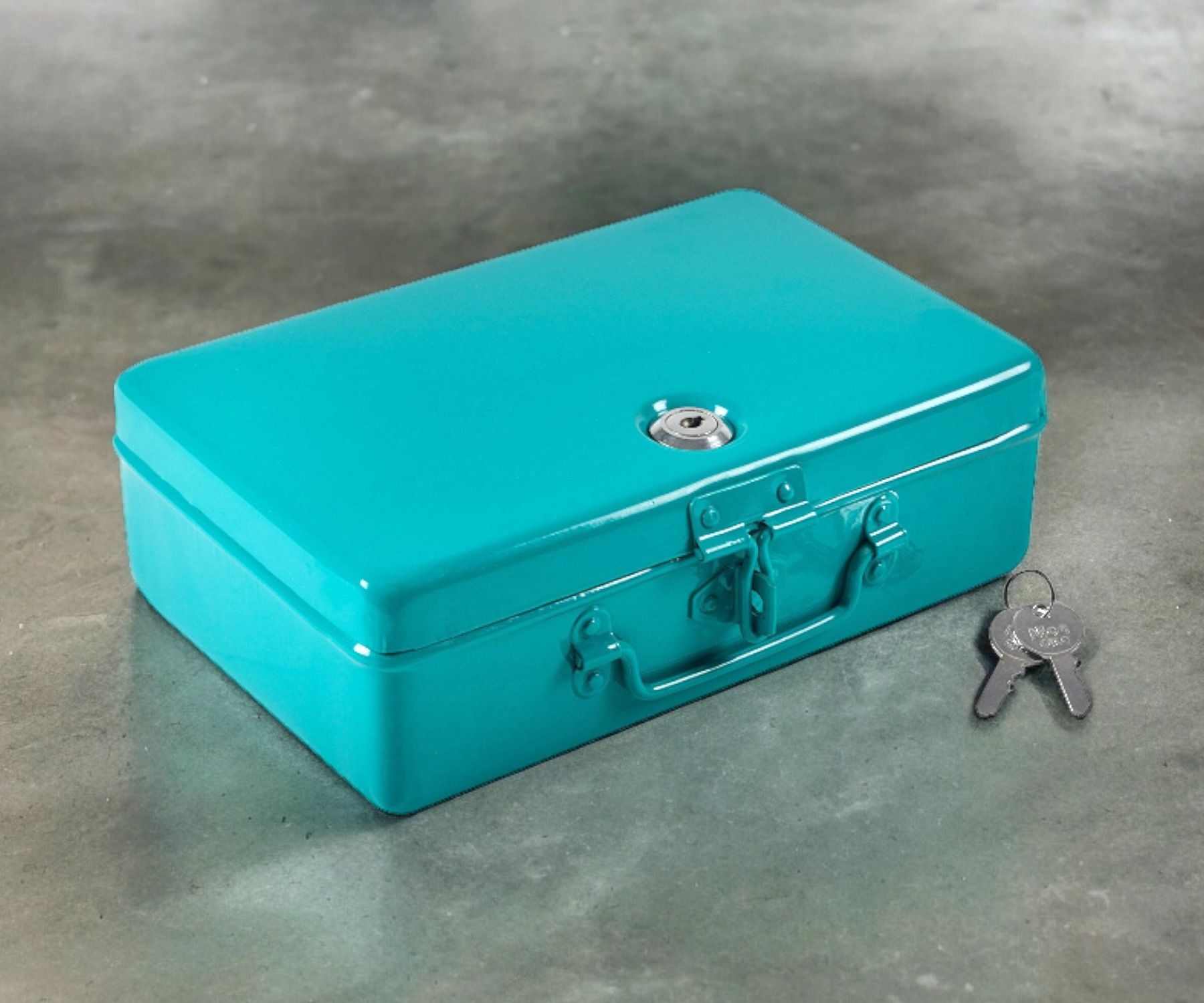Aluminium Jewellery Storage Box / Cash Safe - 10" Green Safe Locker-image-39