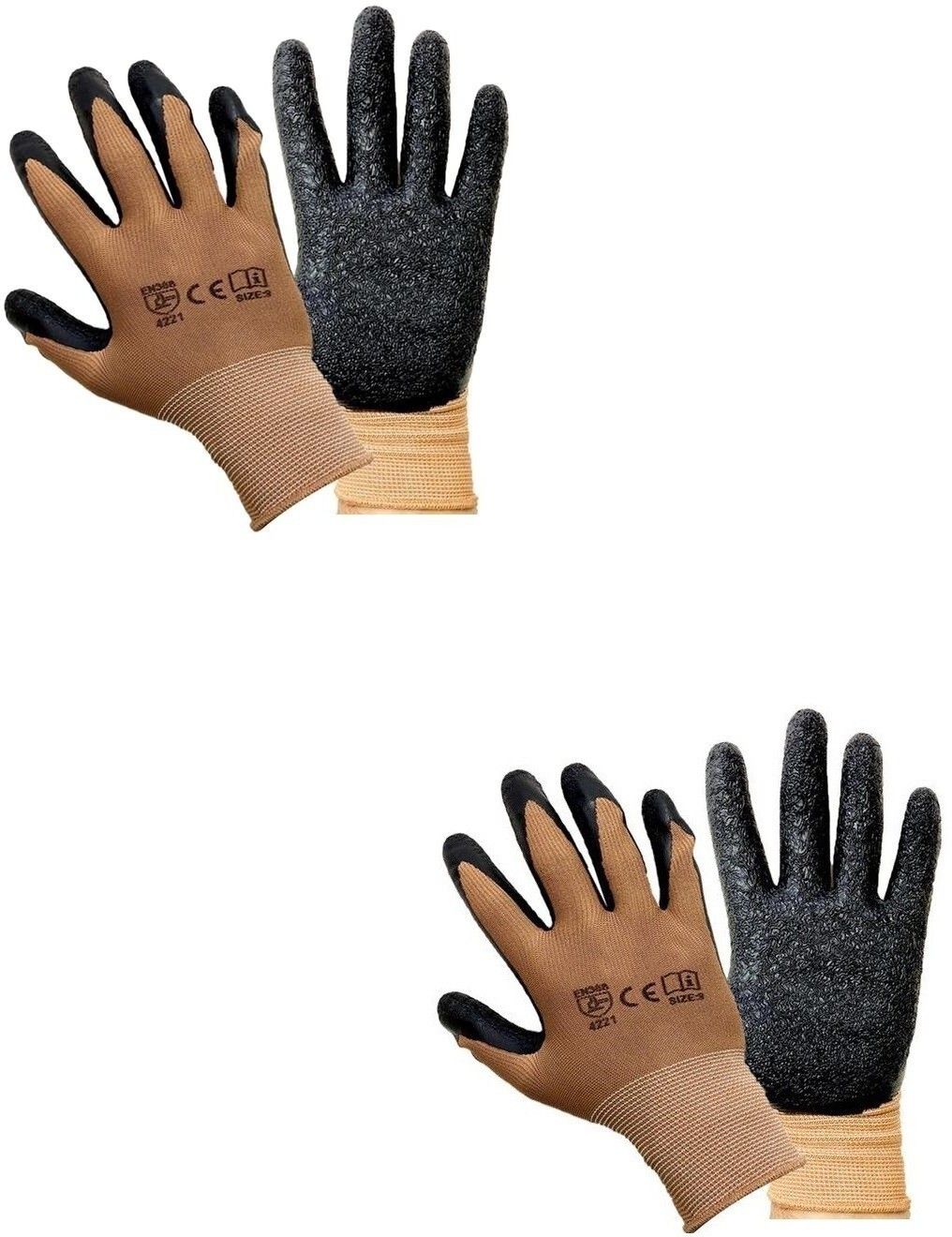 2 Pair Brown Anti Cut Gardening Reusable Rubber Hand Gloves for Washing,Cleaning Kitchen and Garden Gardening Shoulder Glove Gardening Shoulder Glove-image-42