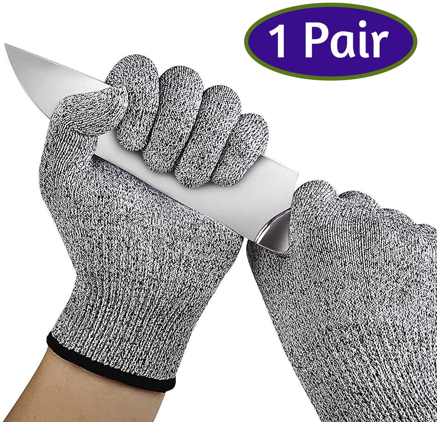 dwiza enterprise 1Pair Anti Cut Resistant Level5 Protection Kitchen Gloves for Cutting Hand Glove NylonSafety Gloves-picture-0