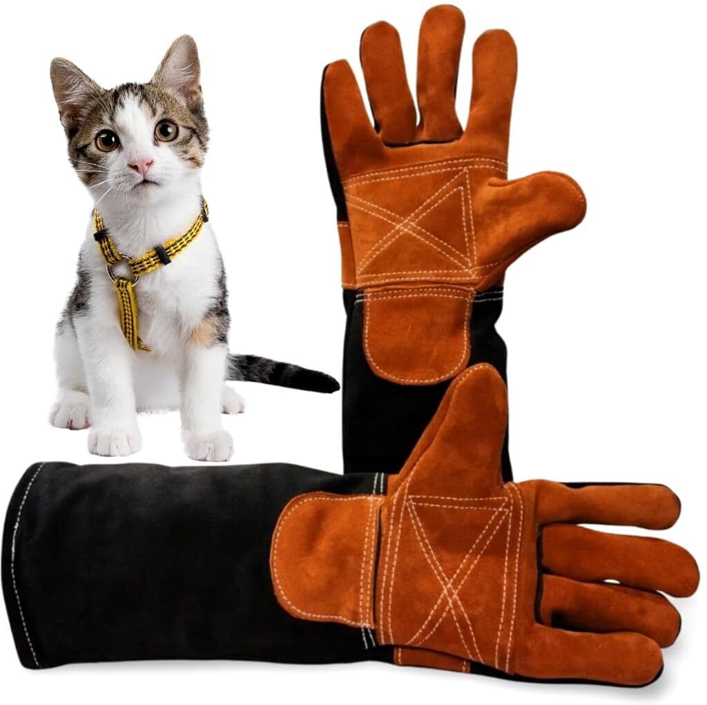 hanmech Animal Handling Gloves (Size-18 Inch) Heavy Protection for Snake Bite, Gardening Leather Safety Gloves-picture-4