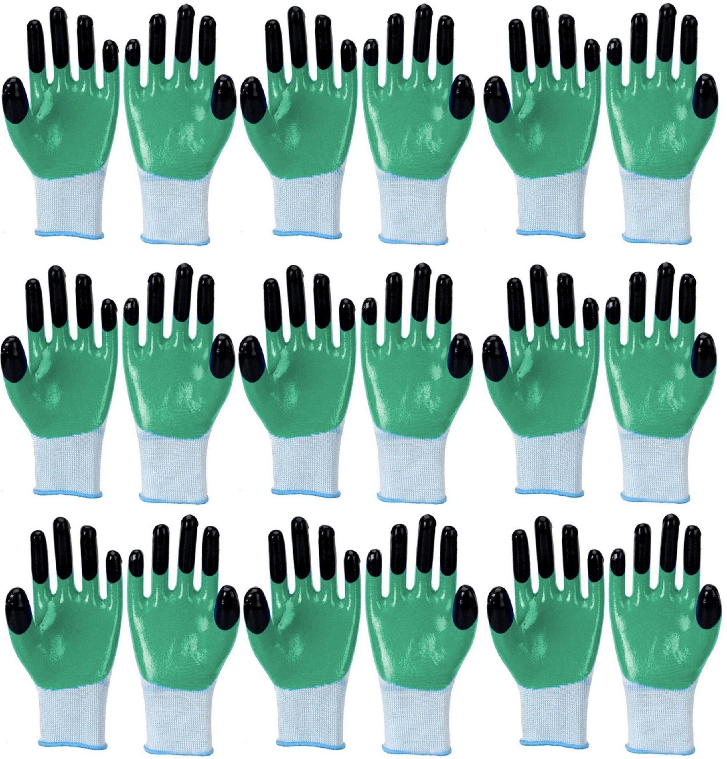 Industrial Cleaning Gloves for Men & Women Nitrile, Nylon Safety Gloves (9 Pair) Hockey Gloves-image-1
