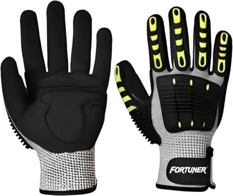 fortuner Anti Impact Cut Resistant Glove Grey/Black Nitrile Safety Gloves-picture-12
