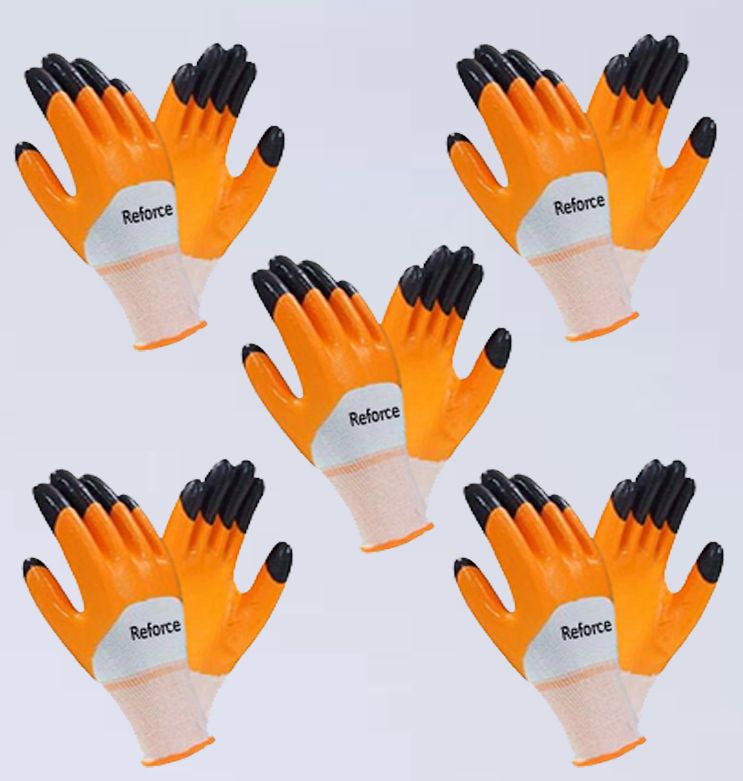 5 PAIR_A Cut Resistant Protection with Rubber Grade Wet and Dry. Glove Nitrile Safety Gloves-image-8