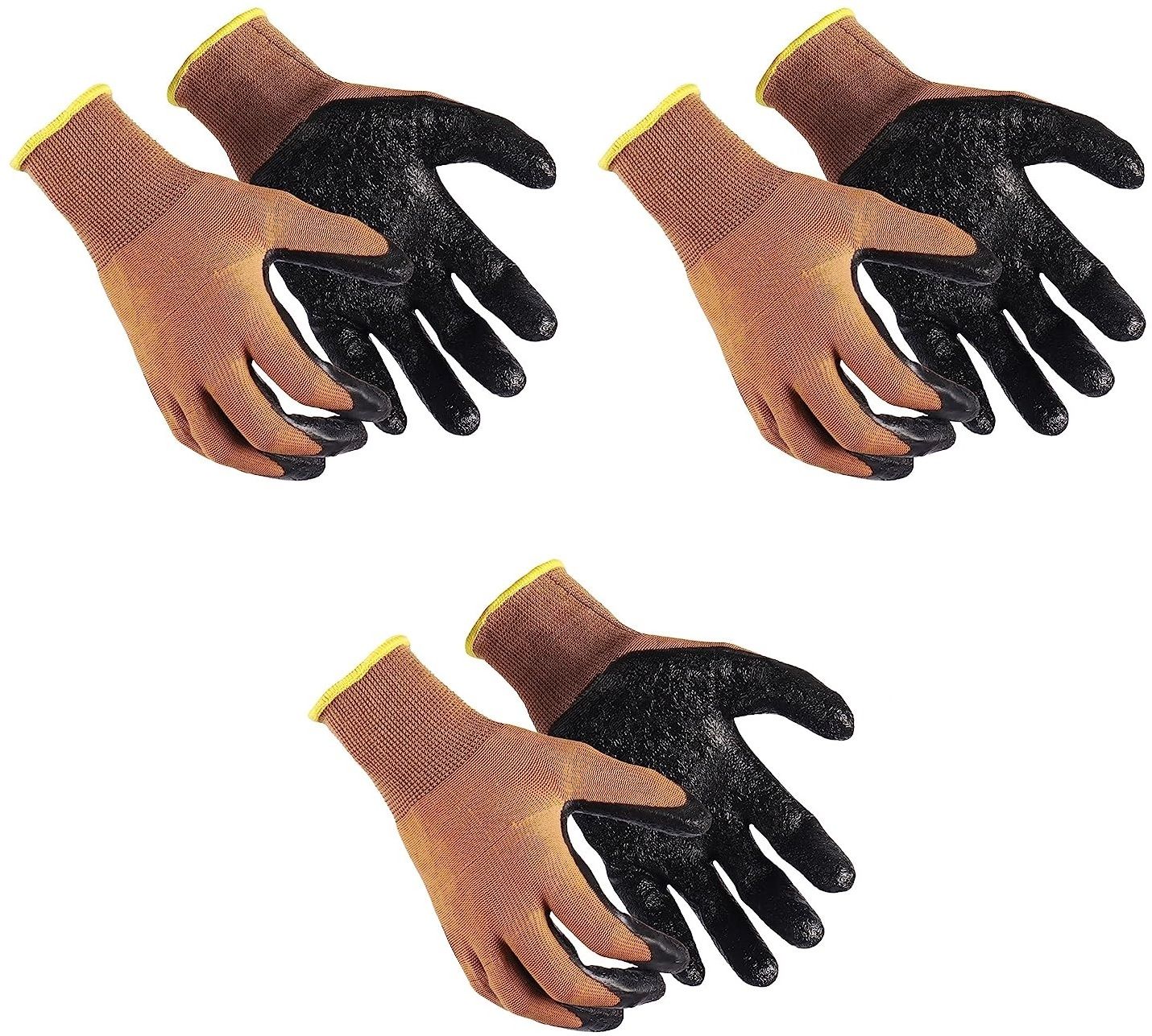 Industrial Cleaning Gloves for Men & Women Nitrile, Nylon Safety Gloves (3 Pair) Hockey Gloves-image-3