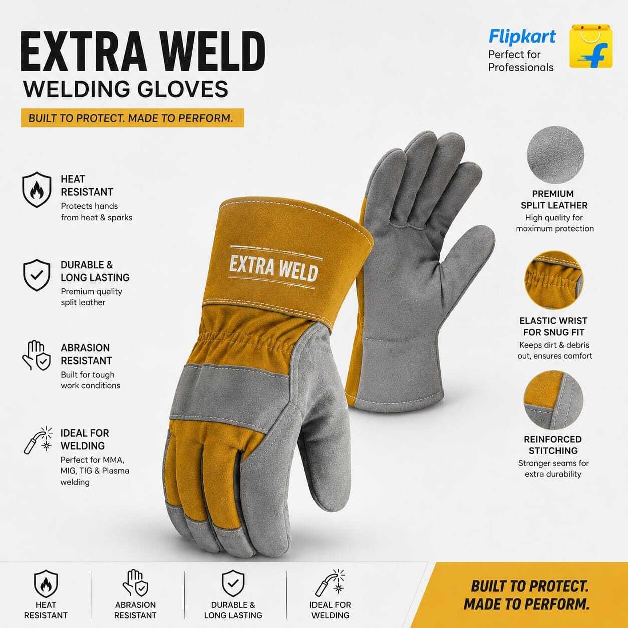 WELDING HAND GLOVES PS 261 C Leather Safety Gloves-image-19