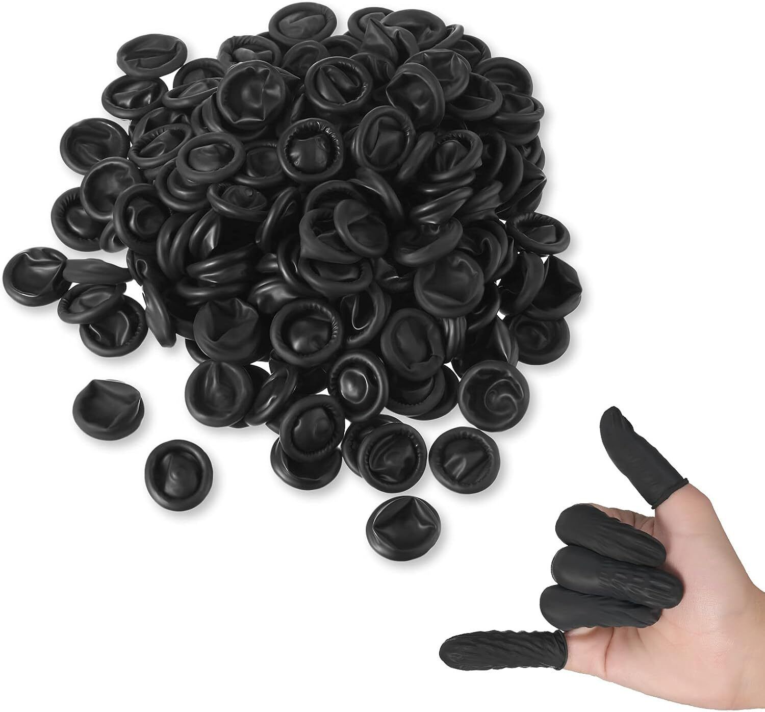 75 PCS Black Finger Cots Finger Tips for Protection Industrial, Electronics Use Rubber Safety Gloves-image-23