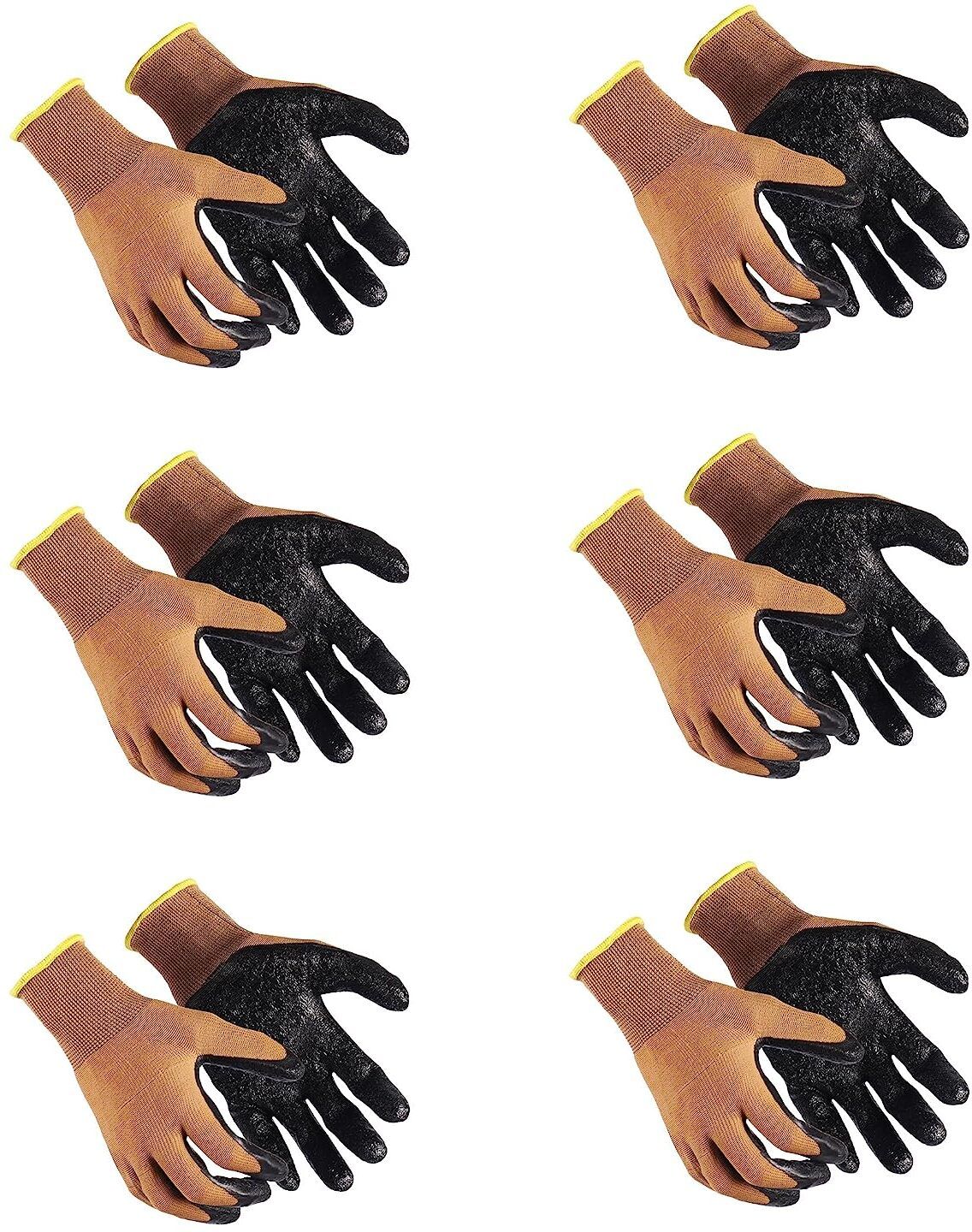 Heavy Duty Nitrile Anti Cut Resistant Safety Gloves for Gardening, Sports 6 Pair Golf Gloves