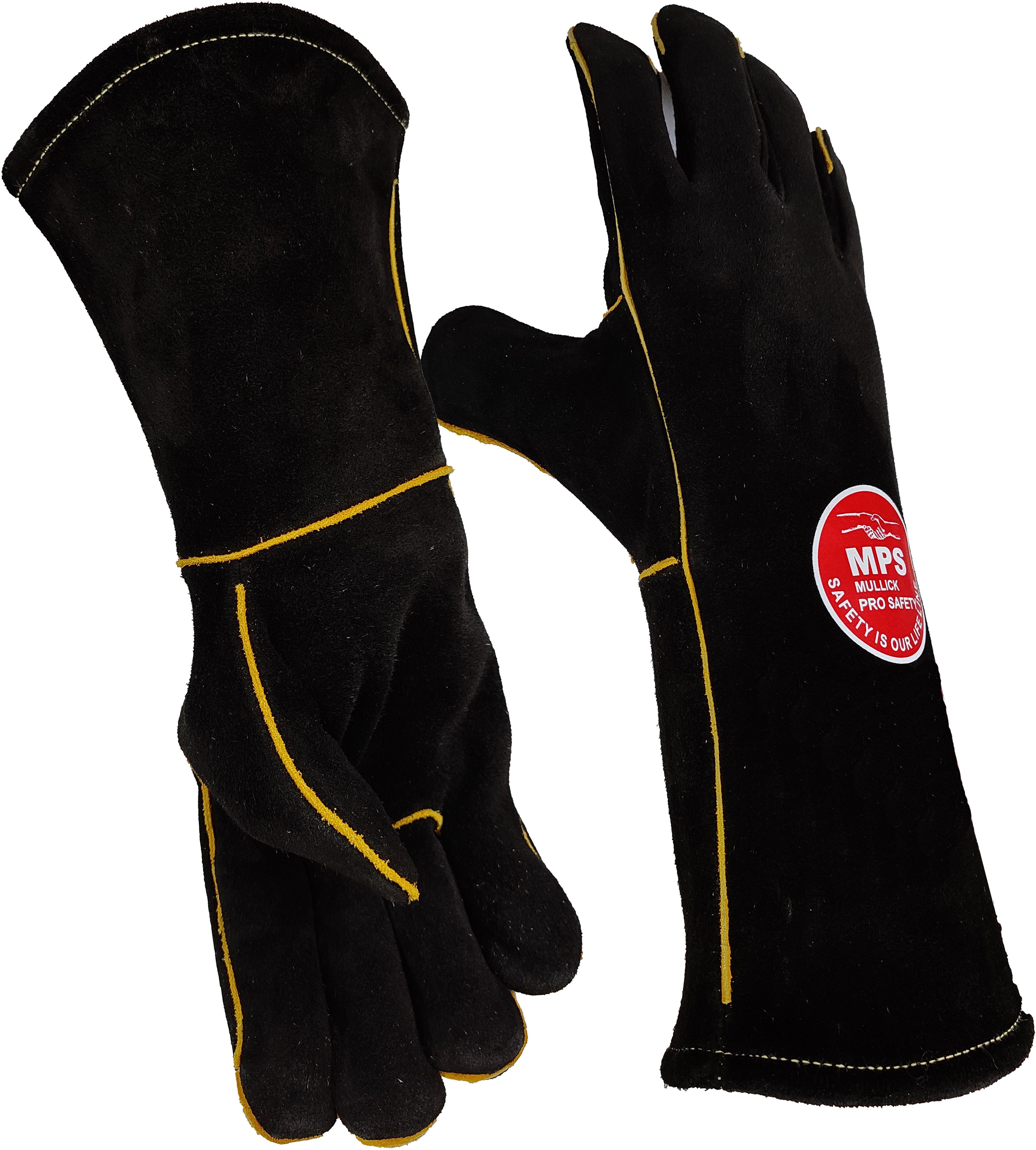 Leather Welding Gloves Black MPS-030 Leather Safety Gloves-image-38