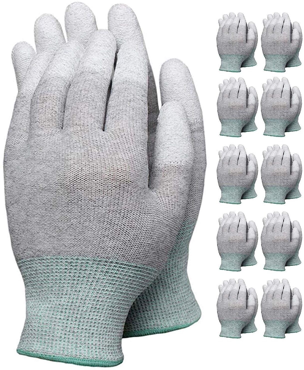 SKY Pack of 10 Pairs ESD Gloves Anti Static Carbon Assembly & Lab Works (LARGE) Wipe Warmer-image-28