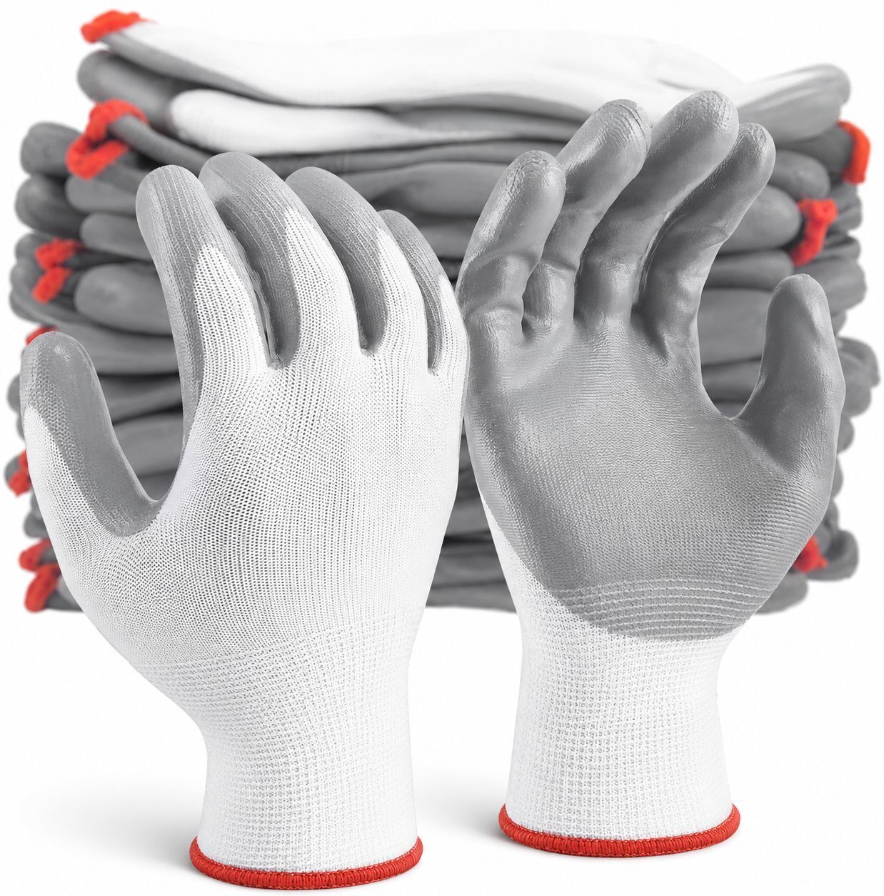12 Pair Grey Nitrile Coated Safety Hand Gloves for Construction & Industrial Use Nitrile Safety Gloves-image-29