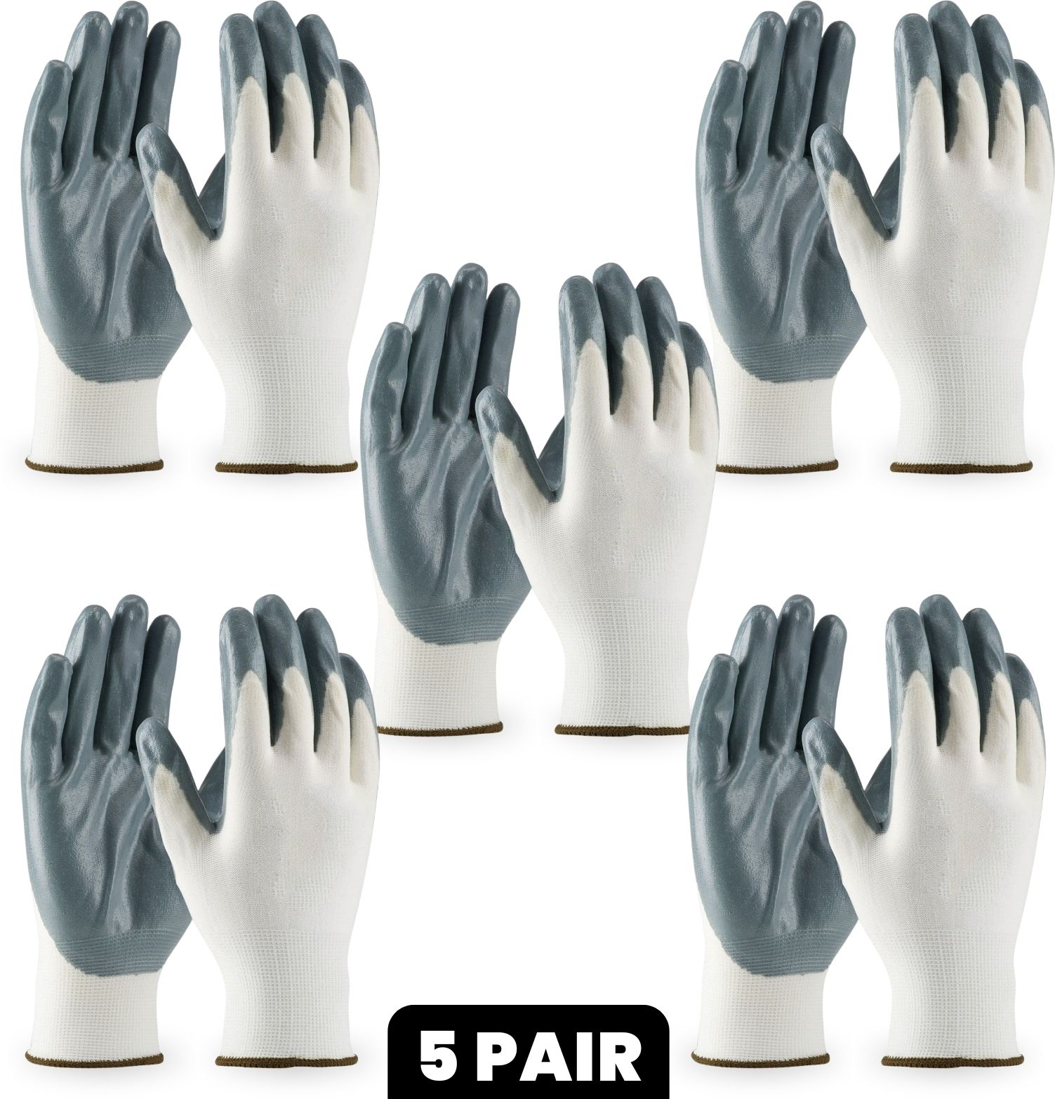 5PAIR Industrial Safety Hand Gloves for Construction, Factory & Warehouse Work Nylon Safety Gloves-image-32