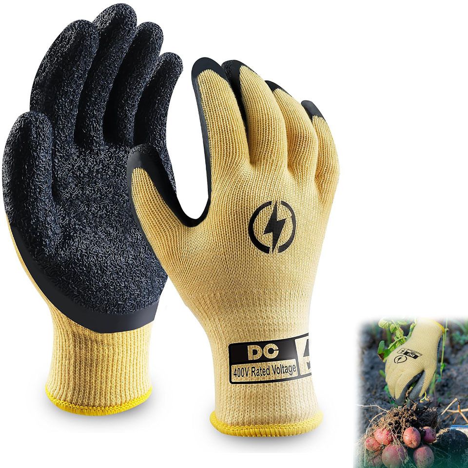 Electric Gloves Shock Proof - 400V High Voltage Insulated for Electrical Work Nylon, Rubber Safety Gloves-image-27