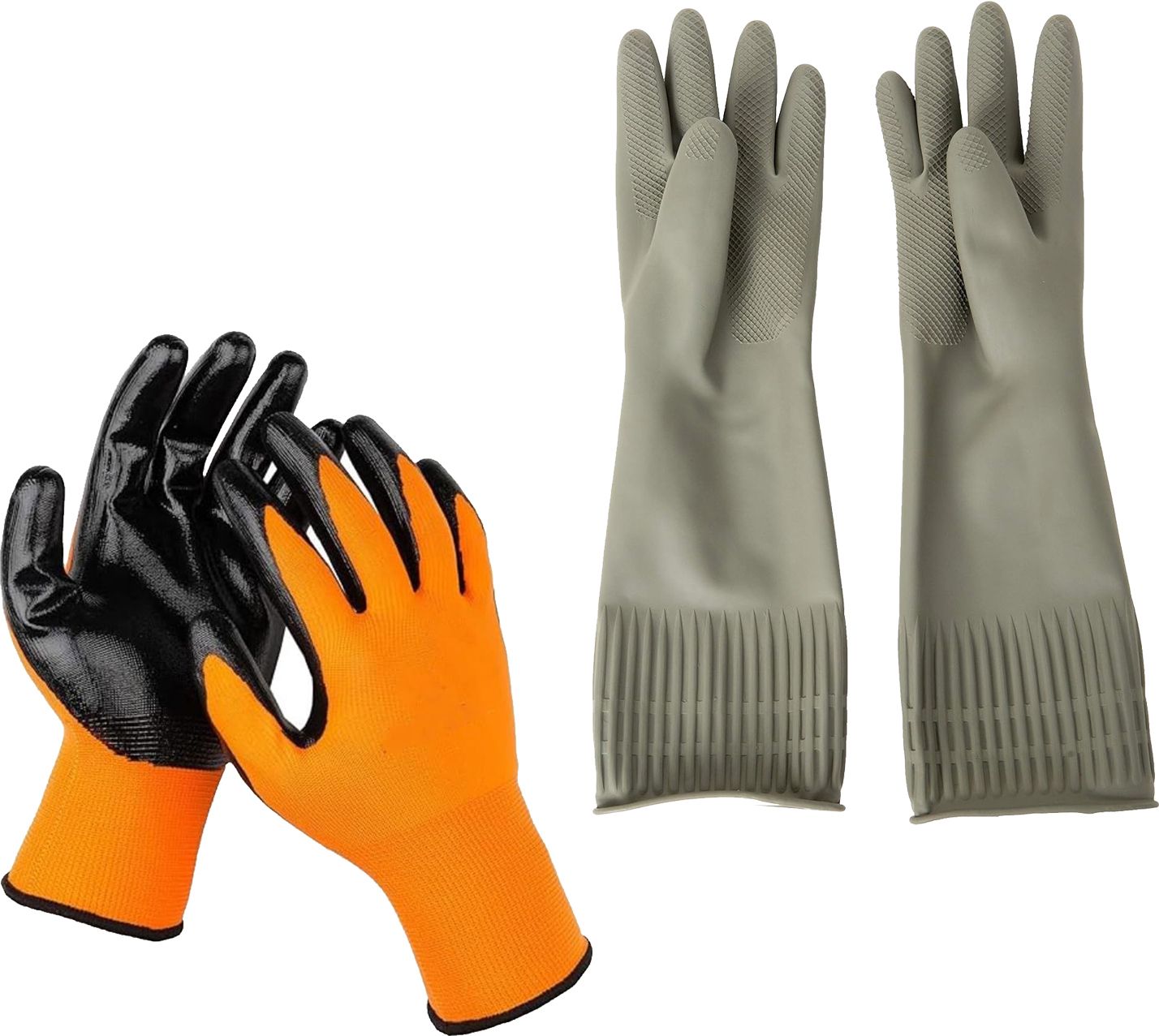 Long Hand Rubber Gloves for Cleaning, Gardening, Anti Cut & Heat Resistant K3 Baseball Gloves-image-10