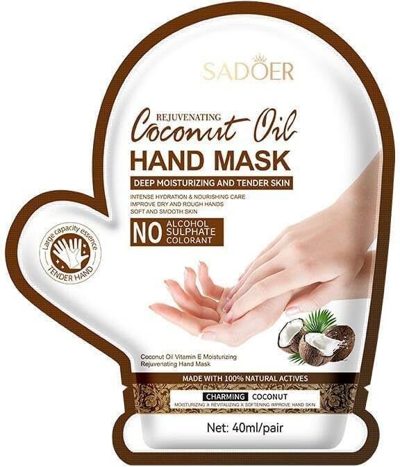 Coconut Oil Nourishing Hand Mask for Dry Hands, Soft and Smooth Skin Nylon Safety Gloves-image-21