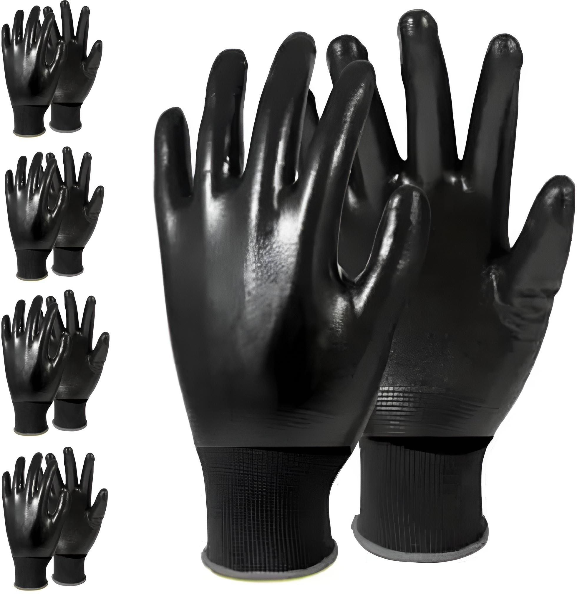 donizard Nitrile Coated Work Safety Industrial Gardening Hand Gloves Pack of 5 Pair Nitrile, Rubber Safety Gloves-picture-20