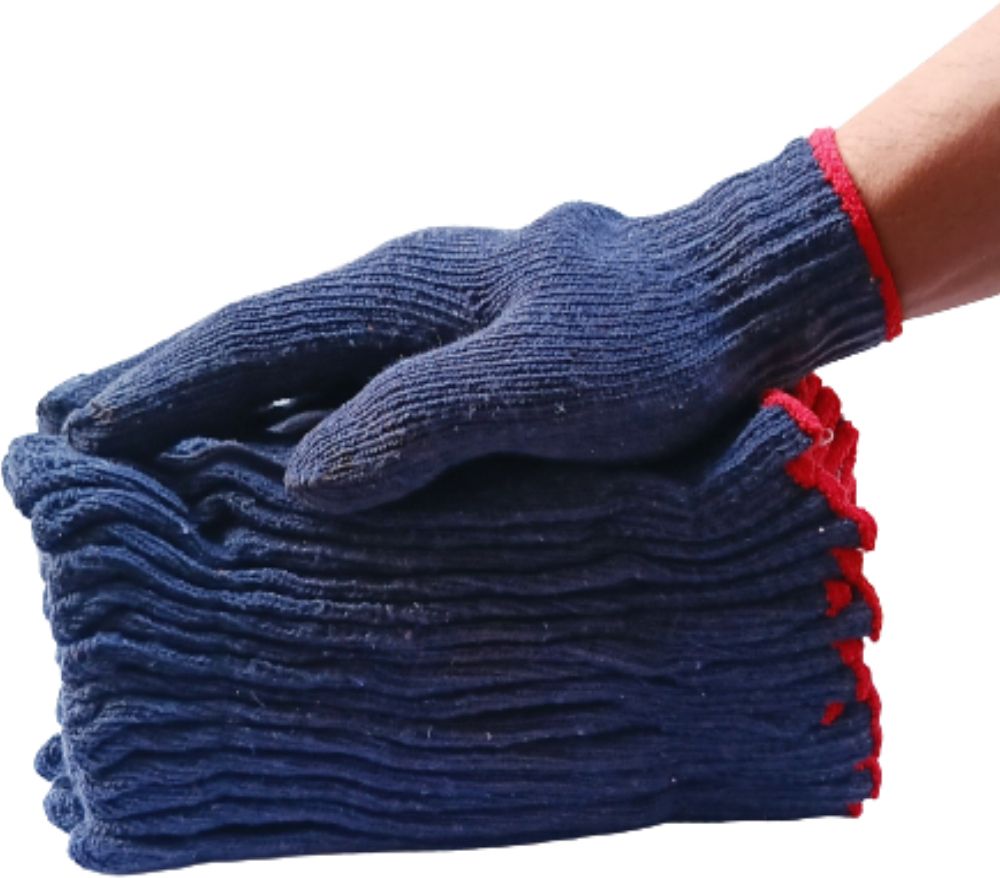 10 Pair Reusable Washable Cotton Knitted Gloves Bundle for Unisex Free size Synthetic Safety Gloves-image-1