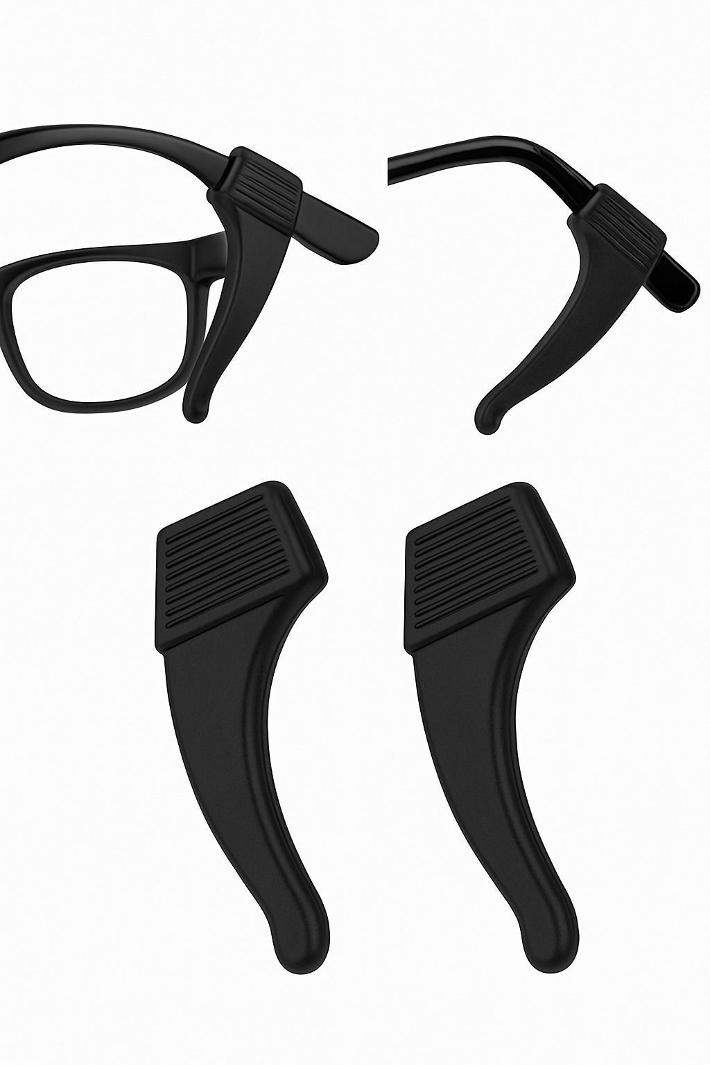 Anti-Slip Eyeglass Ear Grips Hook Holder Silicone Protectors Elastic Eyeglasses JAXZ ComfortFit Flexi Silicone Ear Grip Set Welding, Laboratory, Blowtorch, Wood-working Safety Goggle-image-3