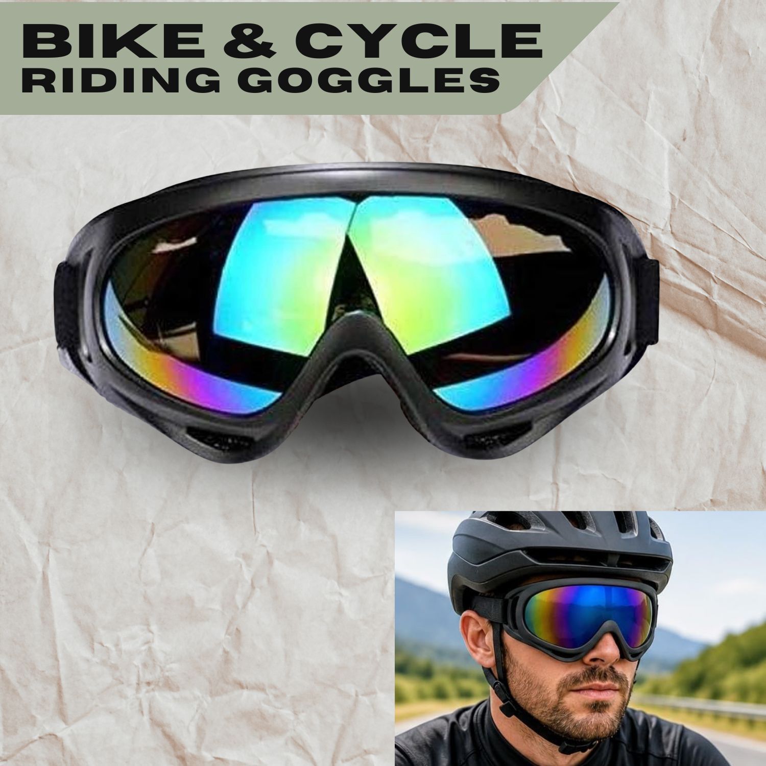 srphere A7 Motorcycle Goggles Mask Lens Outdoor Riding Retro Motorcycle Helmet Glasses Riding & Power Tool Safety Goggle | Dustproof, Windproof Laboratory Safety Goggle-picture-22