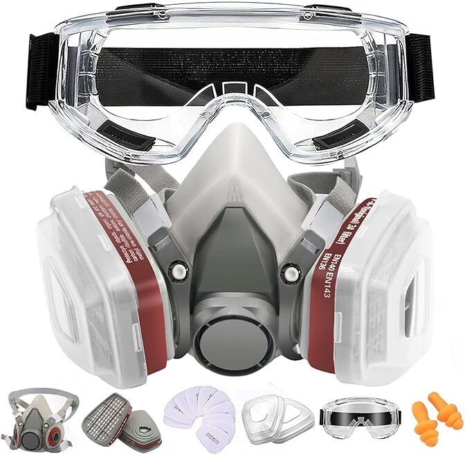 Reusable Respirator Mask With A1P2 Filters | Anti-Gas, Anti-Dust | Gas Mask Reusable Respirator Mask With A1P2 Filters | Anti-Gas, Anti-Dust | Gas Mask Blowtorch, Laboratory, Wood-working, Power Tool Safety Goggle