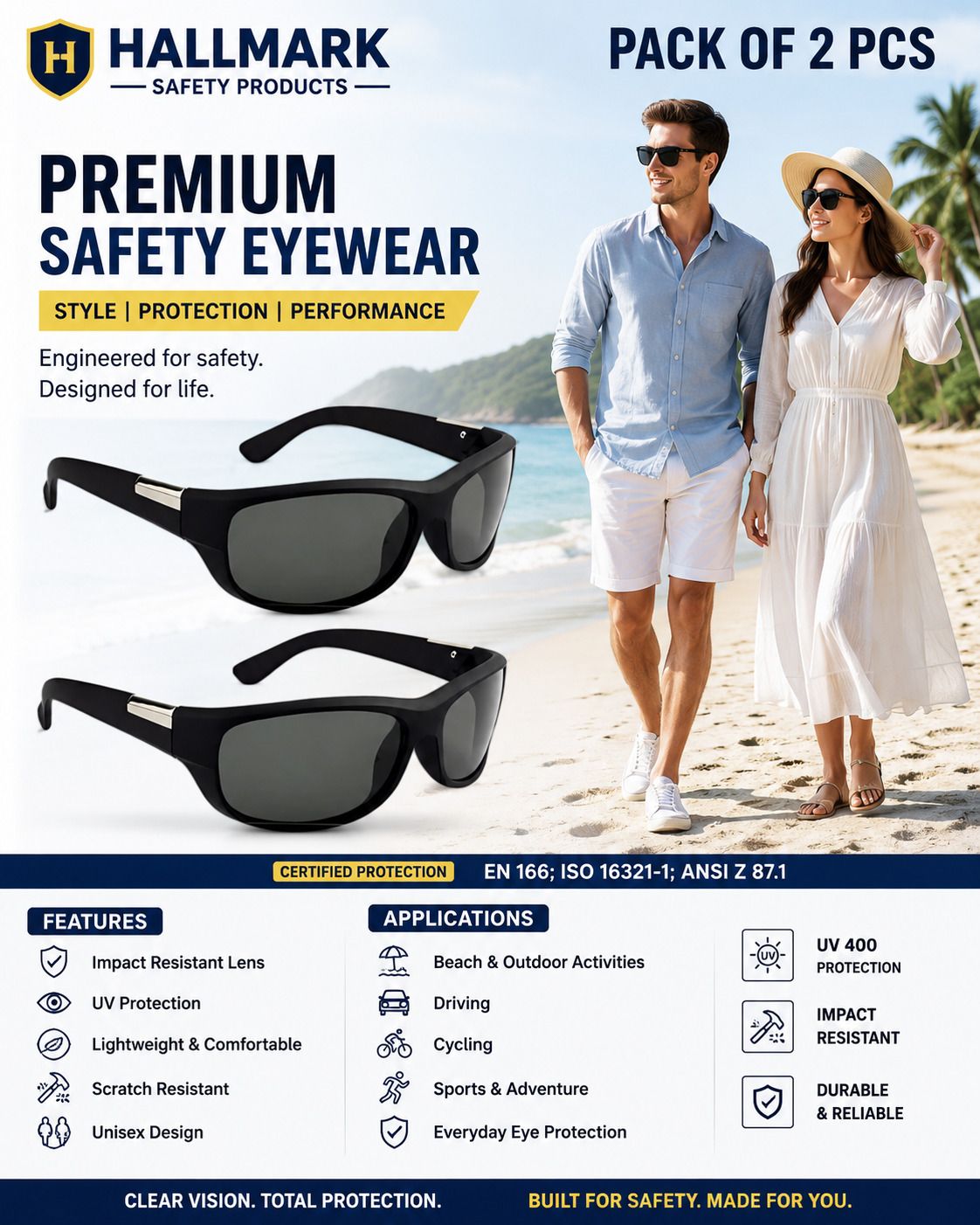 hallmark safety products 2 PC PACK EP 107 ST I STYLISH SAFETY SUNGLASS I BIKE RIDING I OUTDOOR WAYFARER BIKES CHOICE I ENGINEERS CHOICE I OUTDOOR ACTIVITY I SUN PROTECTION Blowtorch, Laboratory, Power Tool, Wood-working Safety Goggle-picture-22
