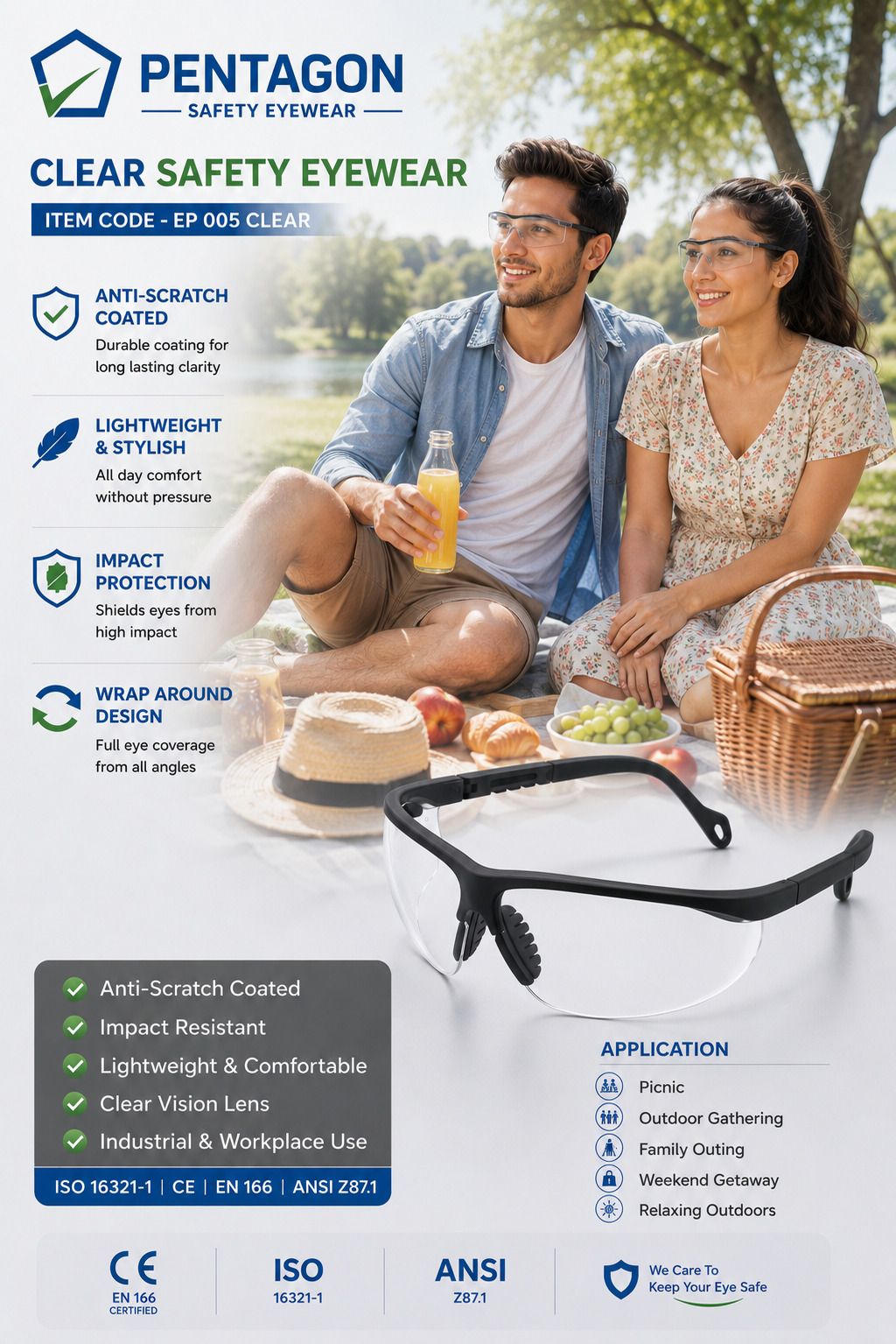 EP 005 CLEAR LENS OUTDOOR ACTIVITES GOGGLES-3 PCS PENTAGON CLEAR LENS UV PROTECTIVE OUTDOOR & INDOOR GOGGLES POLYCARBONATE LENS Blowtorch, Power Tool, Laboratory, Wood-working Safety Goggle-image-13