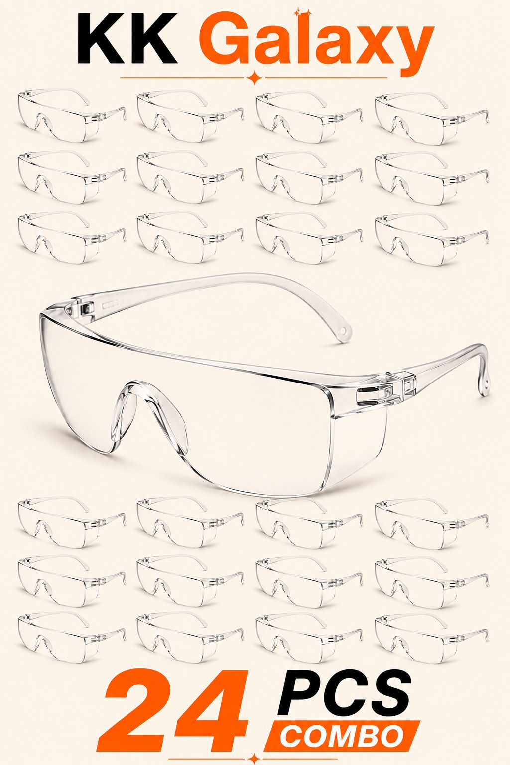 kk galaxy 24 pc Transparent Protective Eye Protection Glasses multiple uaseges Unisex Goggles/Sunglass For Men,Women,Boys,Girls Power Tool, Blowtorch, Laboratory, Wood-working, Welding Safety Goggle-picture-13
