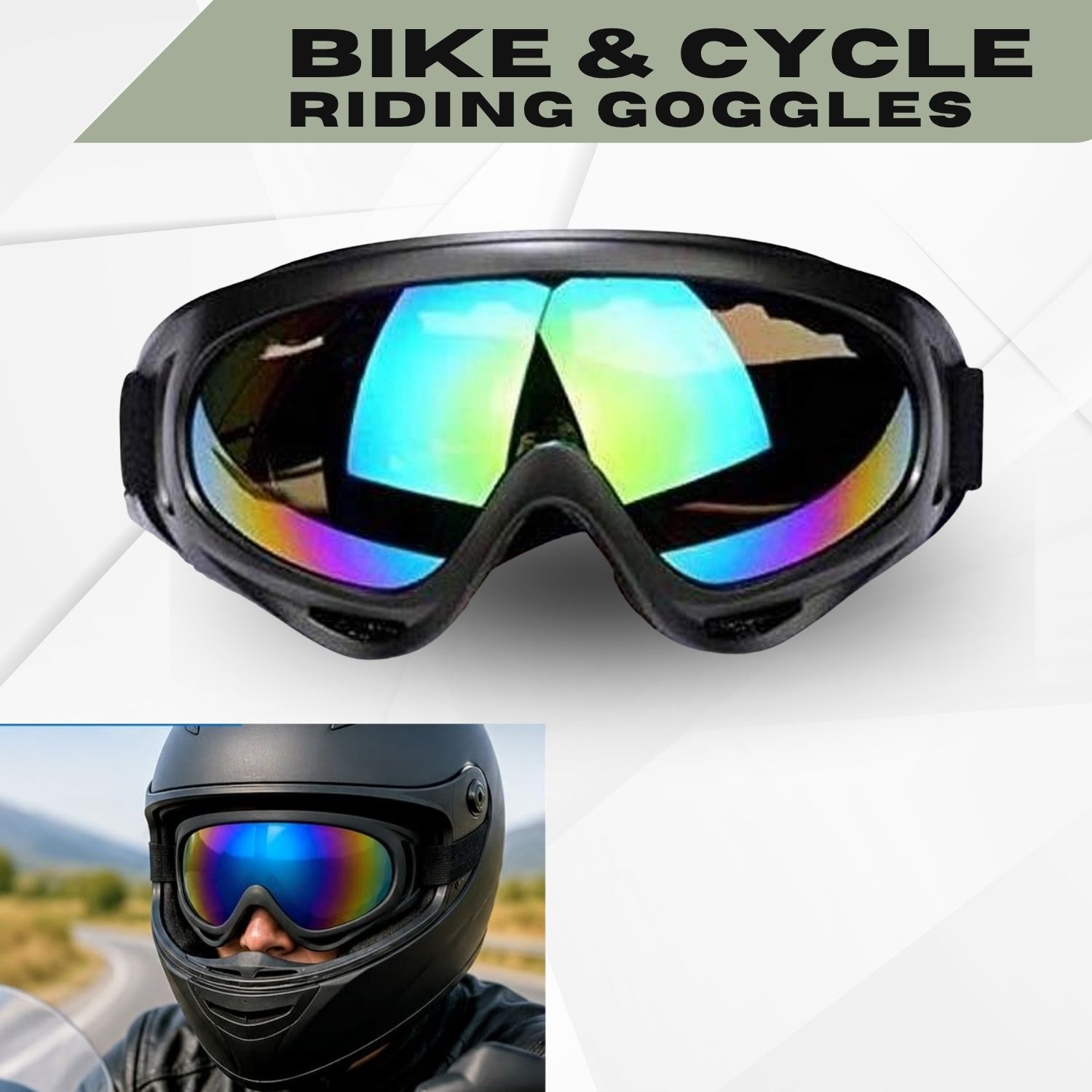 srphere A6 Motorcycle Goggles Mask Lens Outdoor Riding Retro Motorcycle Helmet Glasses Riding & Power Tool Safety Goggle | Dustproof, Windproof Laboratory Safety Goggle-picture-20