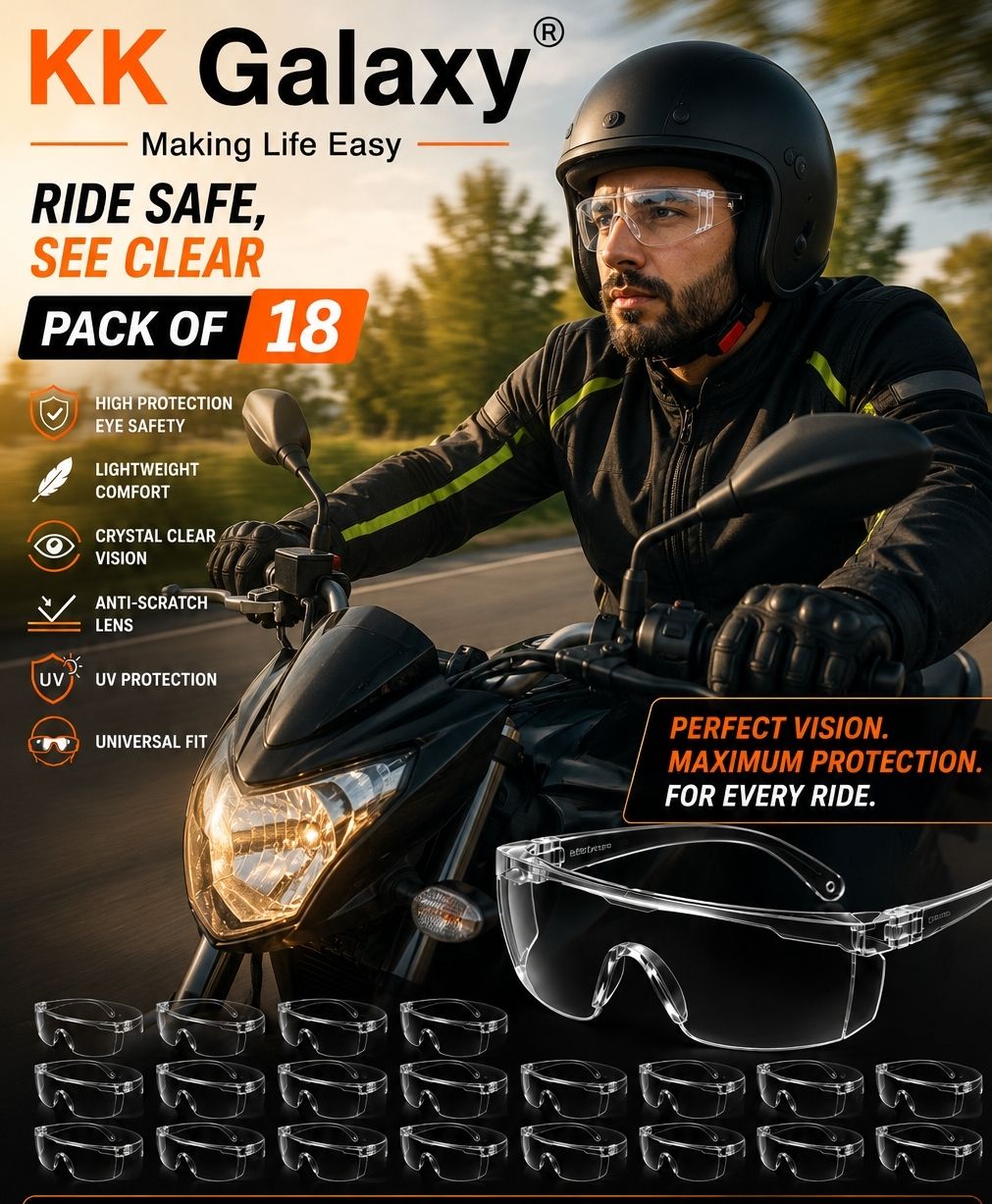 Premium Transparent Safety Goggles for Men & Women Outdoor Work| Pack of 18 Unisex Goggles/Sunglass For Men,Women,Boys,Girls Power Tool, Blowtorch, Laboratory, Wood-working, Welding Safety Goggle-image-15