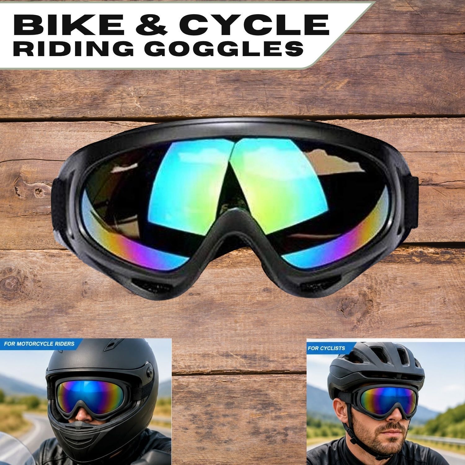 A1 Motorcycle Goggles Mask Lens Outdoor Riding Retro Motorcycle Helmet Glasses Riding & Power Tool Safety Goggle | Dustproof, Windproof Laboratory Safety Goggle-image-43