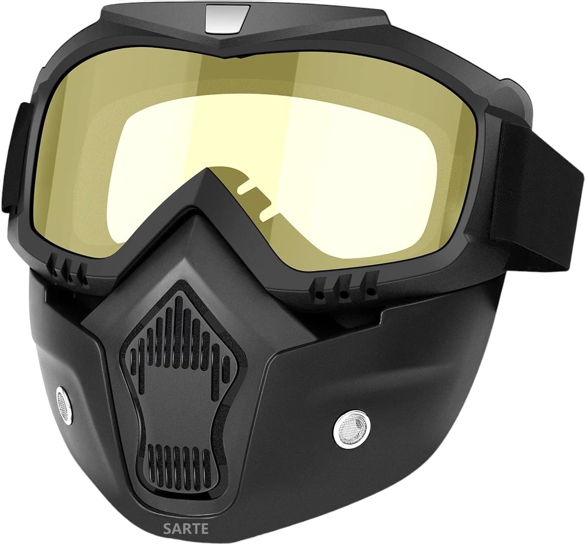 Riding Goggles Mask With Lens ( Night Vision ) Black mirror Goggle safety Mask Face & Eyewear UV Protection Dirt Shield safety Wood-working, Laboratory Safety Goggle-image-2