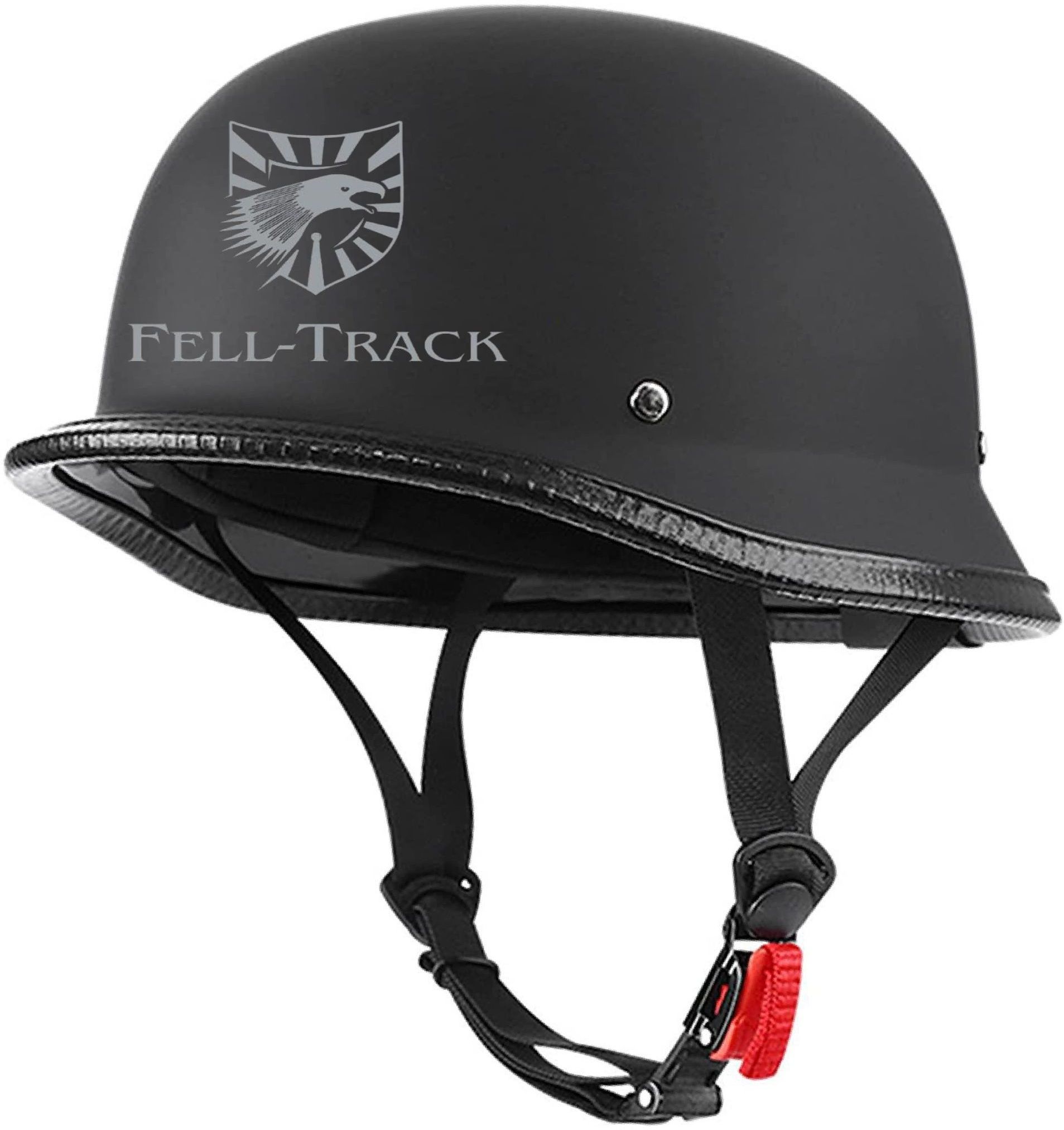 fell-track German Pilot Helmet, Motorcycle Helmet, Personality Vintage Black Safety Cap-picture-15