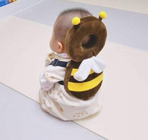 Baby Head Protector for Crawling, Cushion with Horizontal Safety Belt (Cute Bee) Safety Cap-image-7
